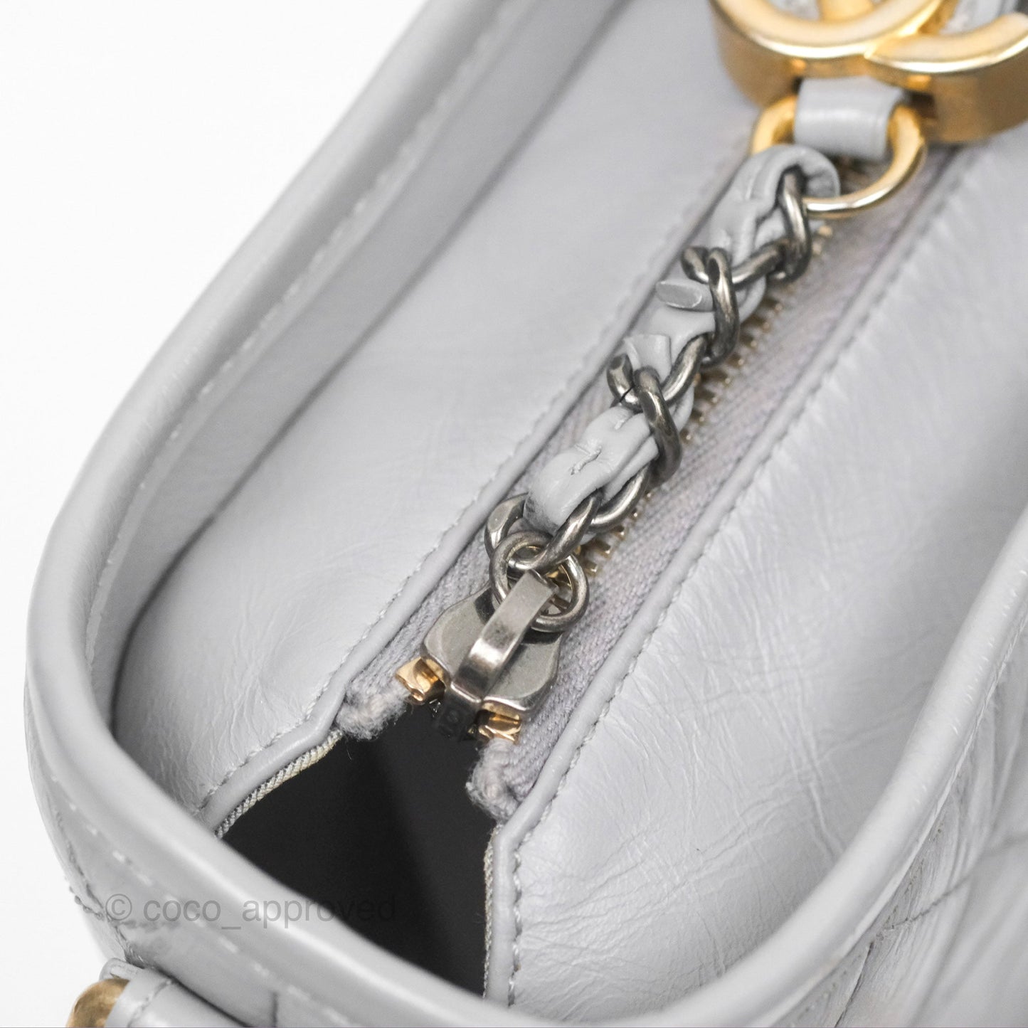 Chanel Small Gabrielle Hobo Quilted Grey Aged Calfskin