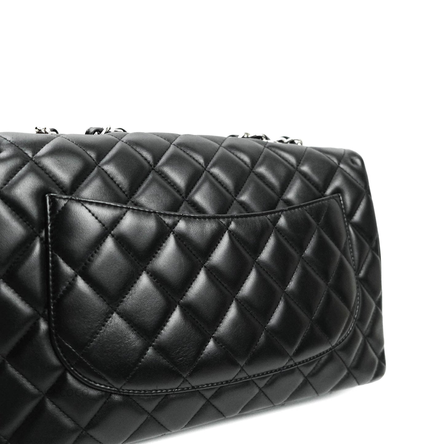 Chanel Jumbo Single Flap Black Lambskin Silver Hardware⁣⁣