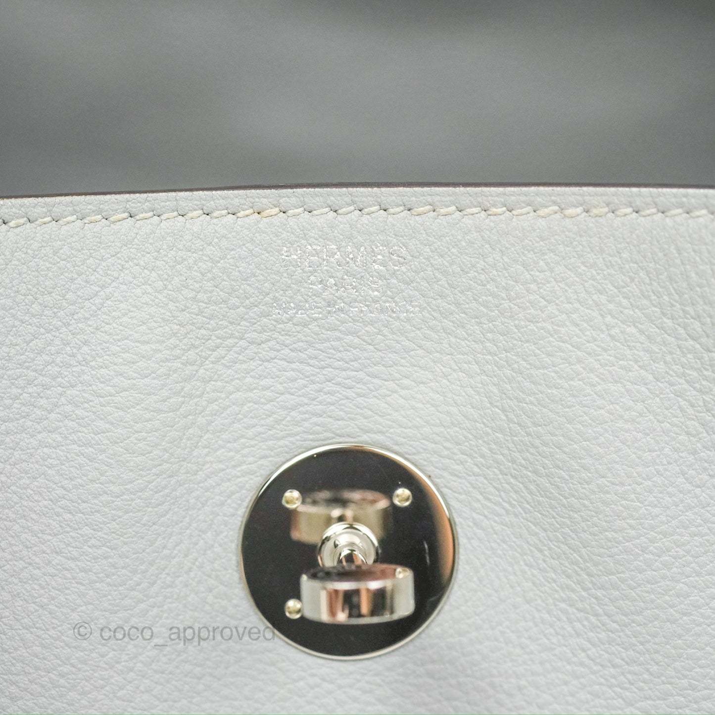 Hermès Lindy 30 Bleu Glacier Evercolor Palladium Hardware
