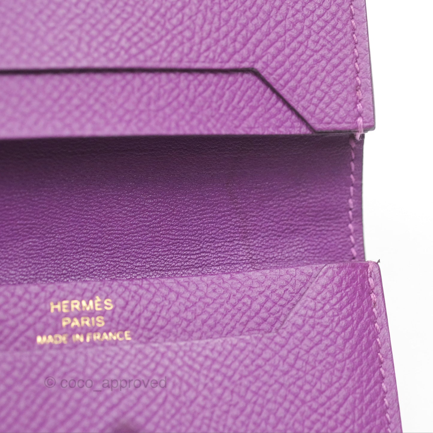 Hermès Bearn Card Holder Epsom Anemone Gold Hardware