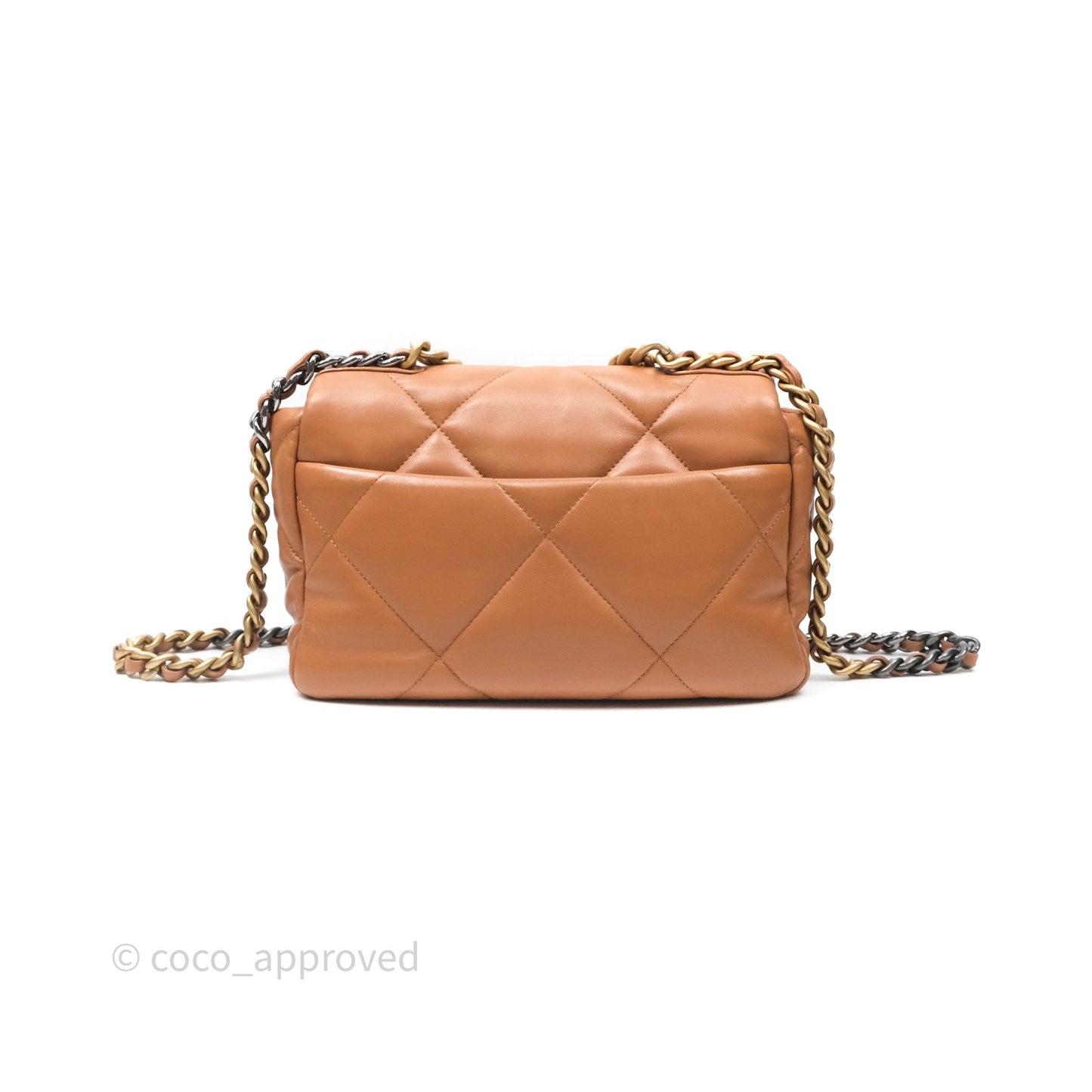 Chanel 19 Small Caramel Dark Beige Brown Mixed Hardware
