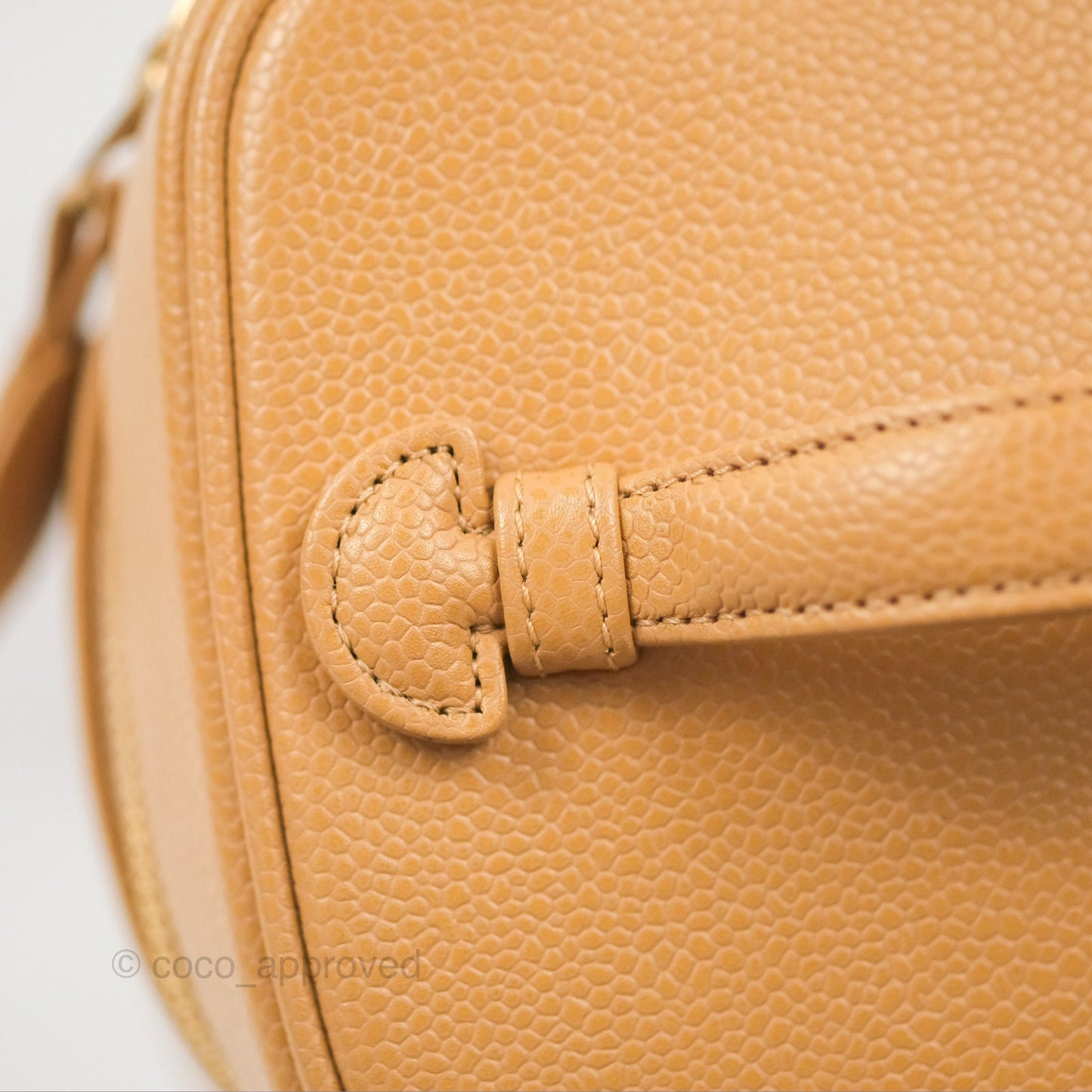 Chanel Vintage Vanity Case Beige Caviar Gold Hardware
