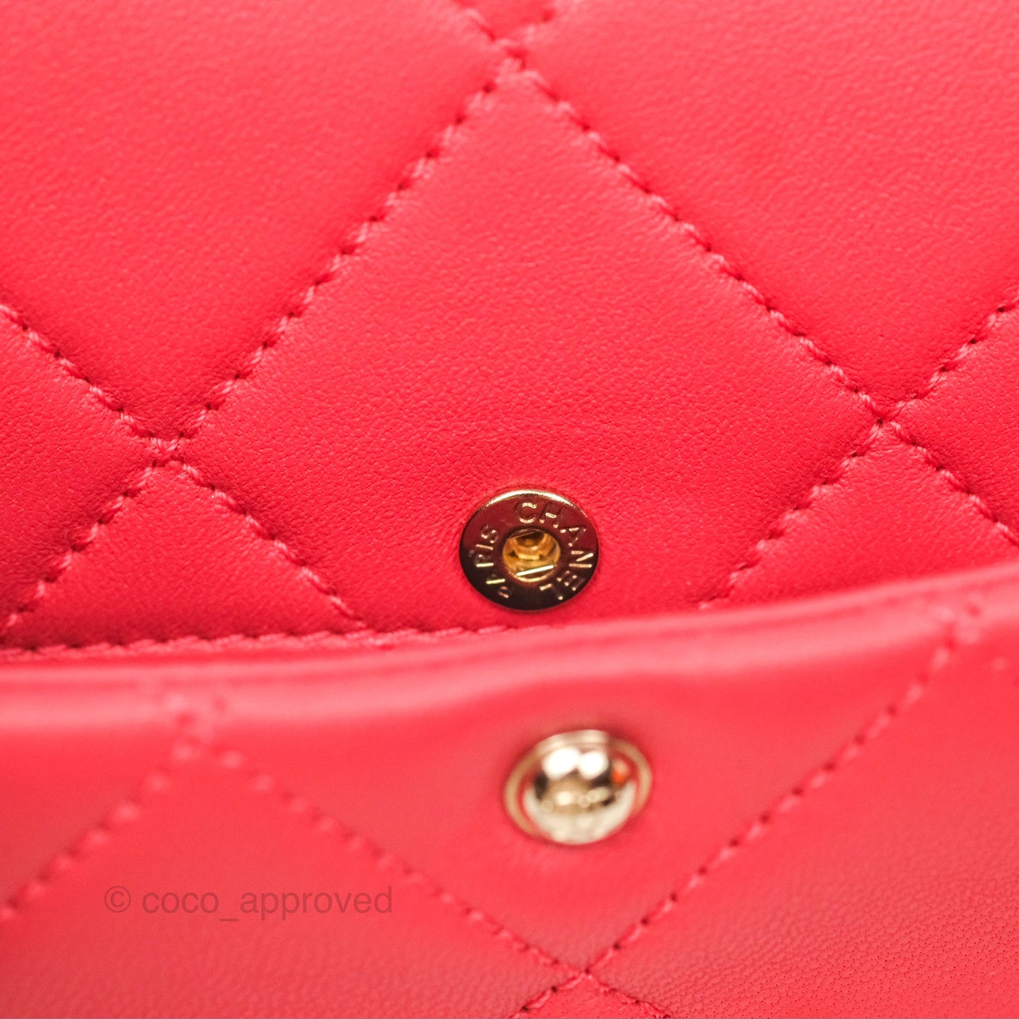Chanel Quilted Resin Bi-Color Chain Flap Bag Dark Pink Lambskin