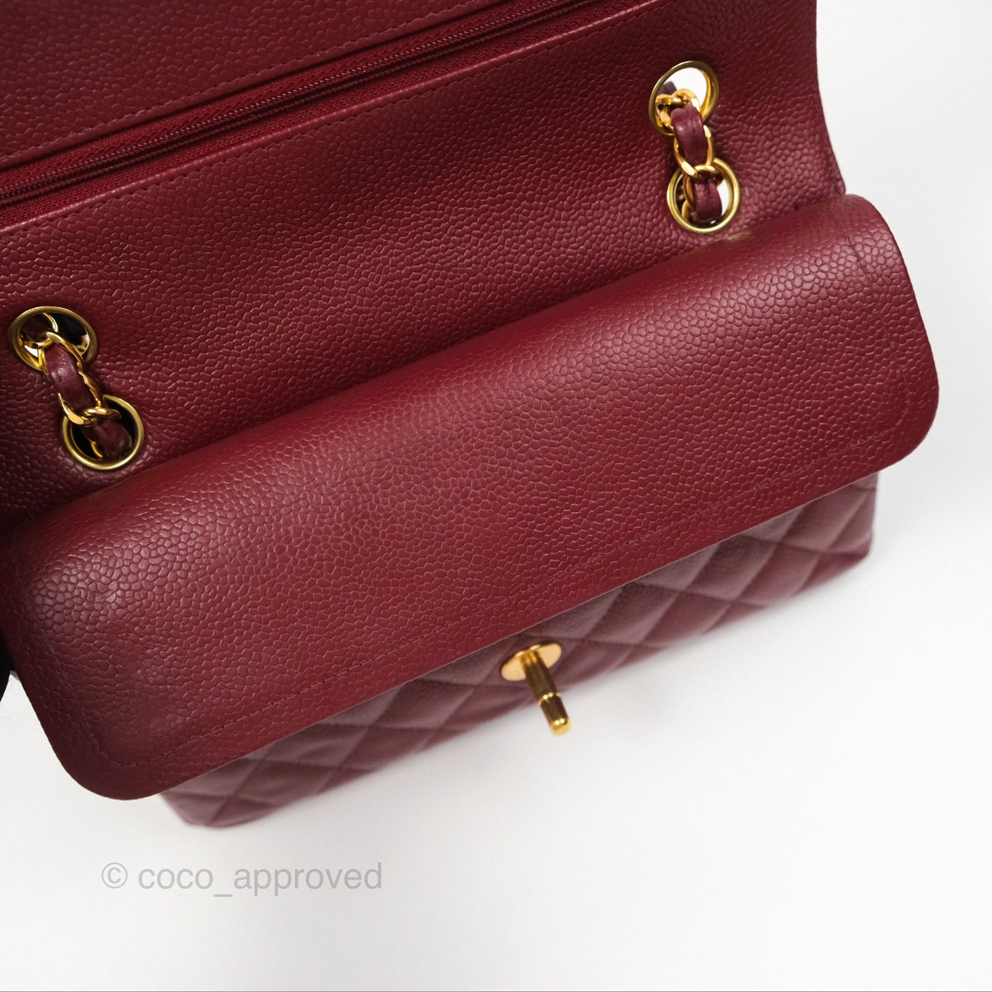 Chanel Vintage Classic Small S/M Flap Burgundy Caviar 24K Gold Hardware