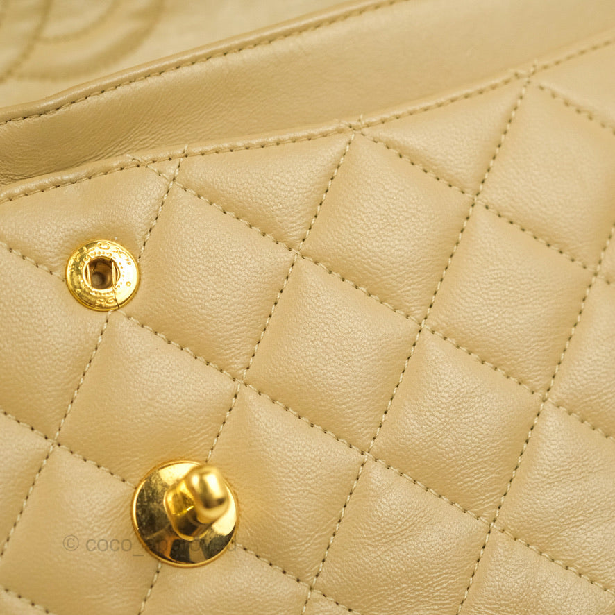 Chanel Classic Vintage Small Flap Dark Beige Lambskin 24K Gold Hardware