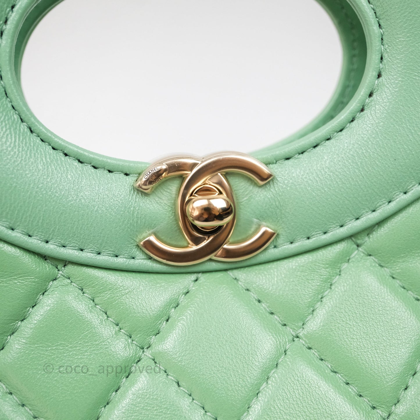 Chanel Mini 31 Green Shiny Lambskin Gold Hardware