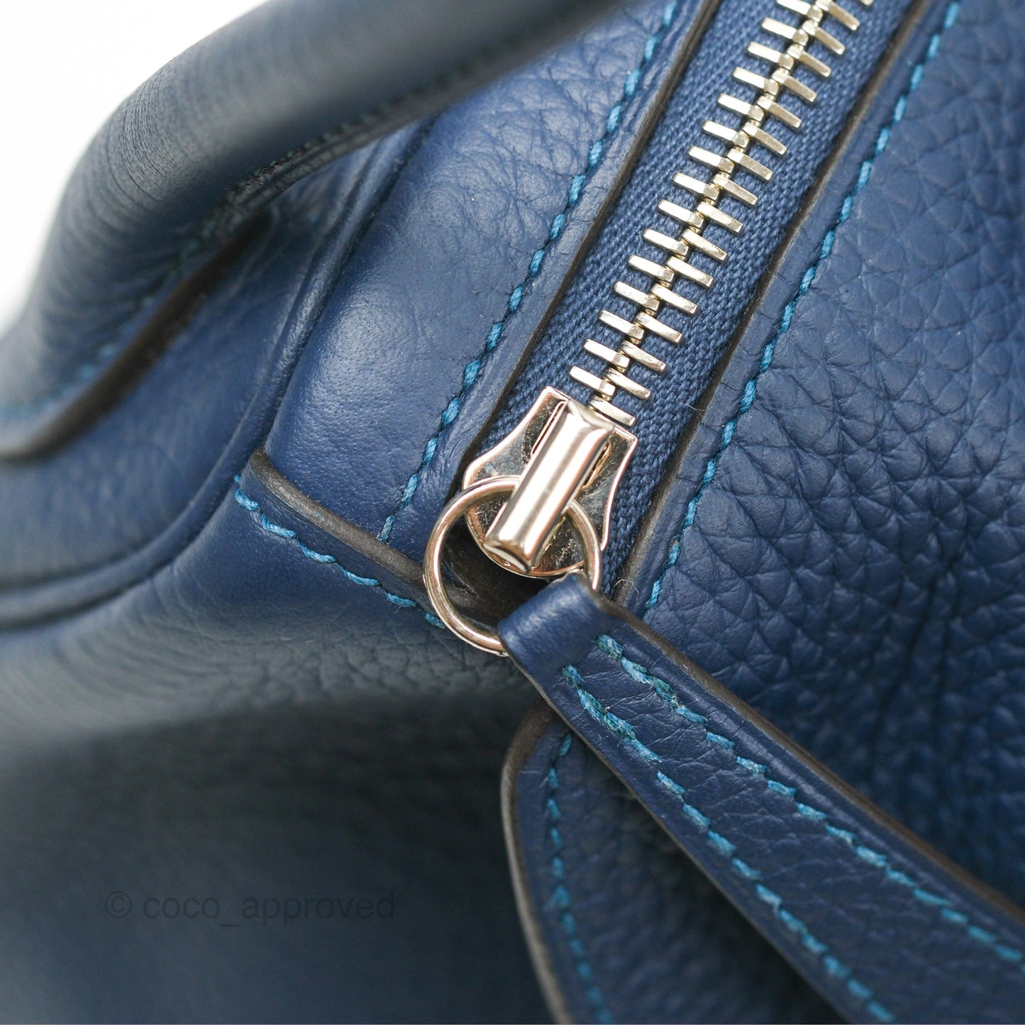 Hermès Lindy 30 Blue Saphir/ Blue Izmir Clemence Palladium Hardware