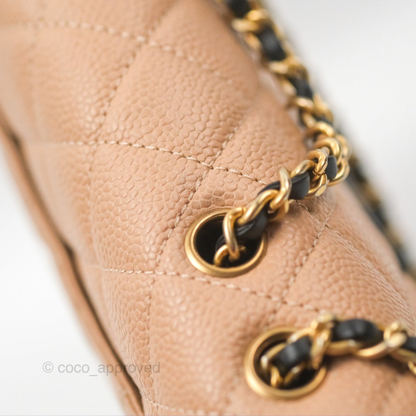 Chanel Quilted Small CC Filigree Flap Beige Black Caviar
