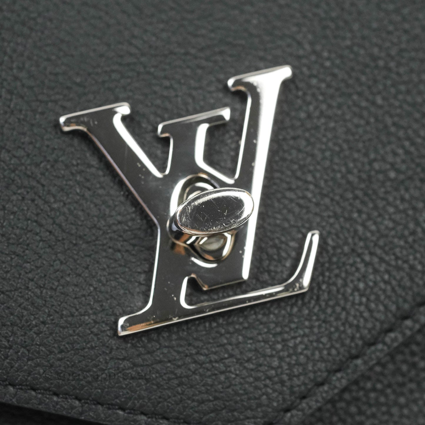 Louis Vuitton Calfskin My Lockme BB Bag Black Silver Hardware