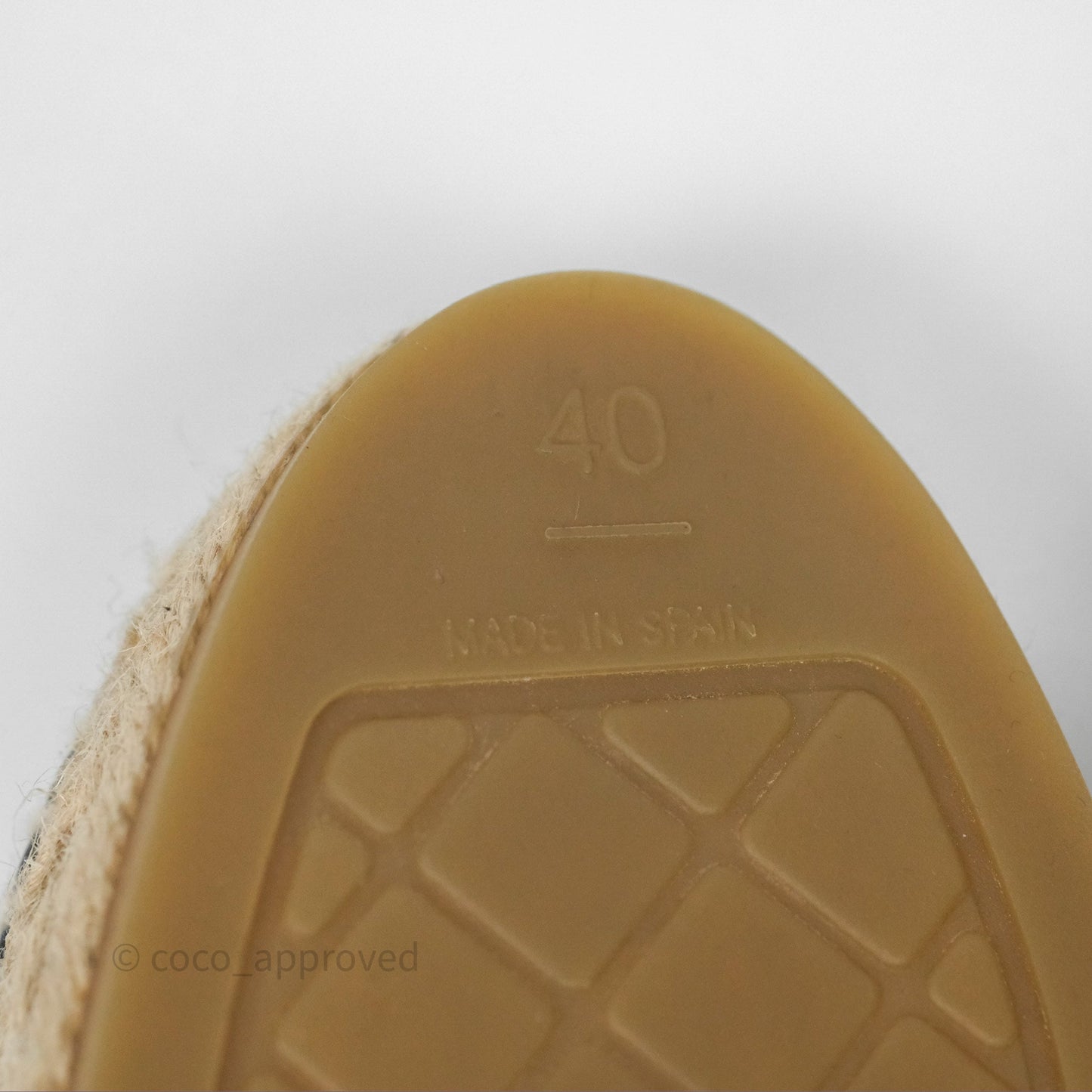 Chanel Espadrille Black Leather Size 40