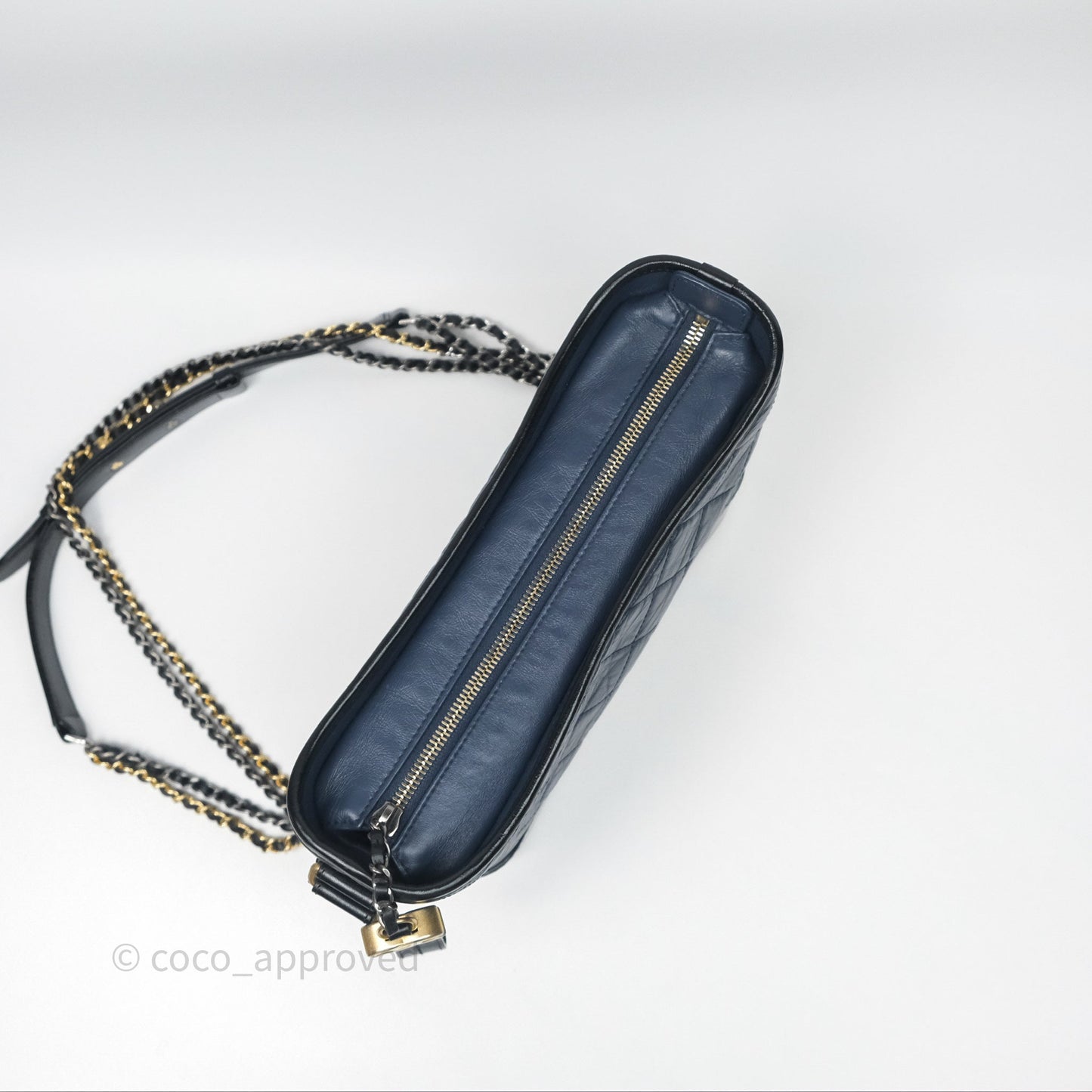 Chanel New Medium Gabrielle Hobo Quilted Navy Black Aged Calfskin