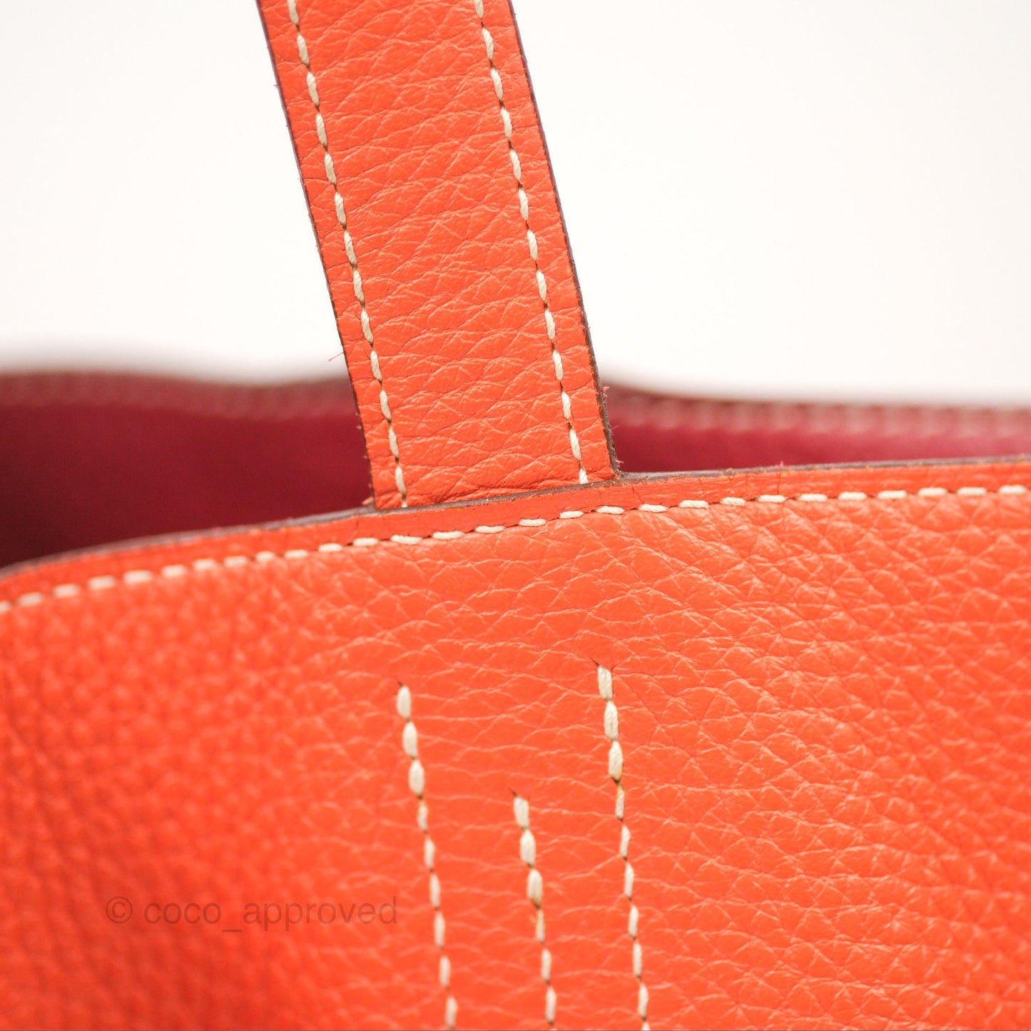 Hermès Double Sens Tote 36 Rouge Casaque Orange Crevette Clemence