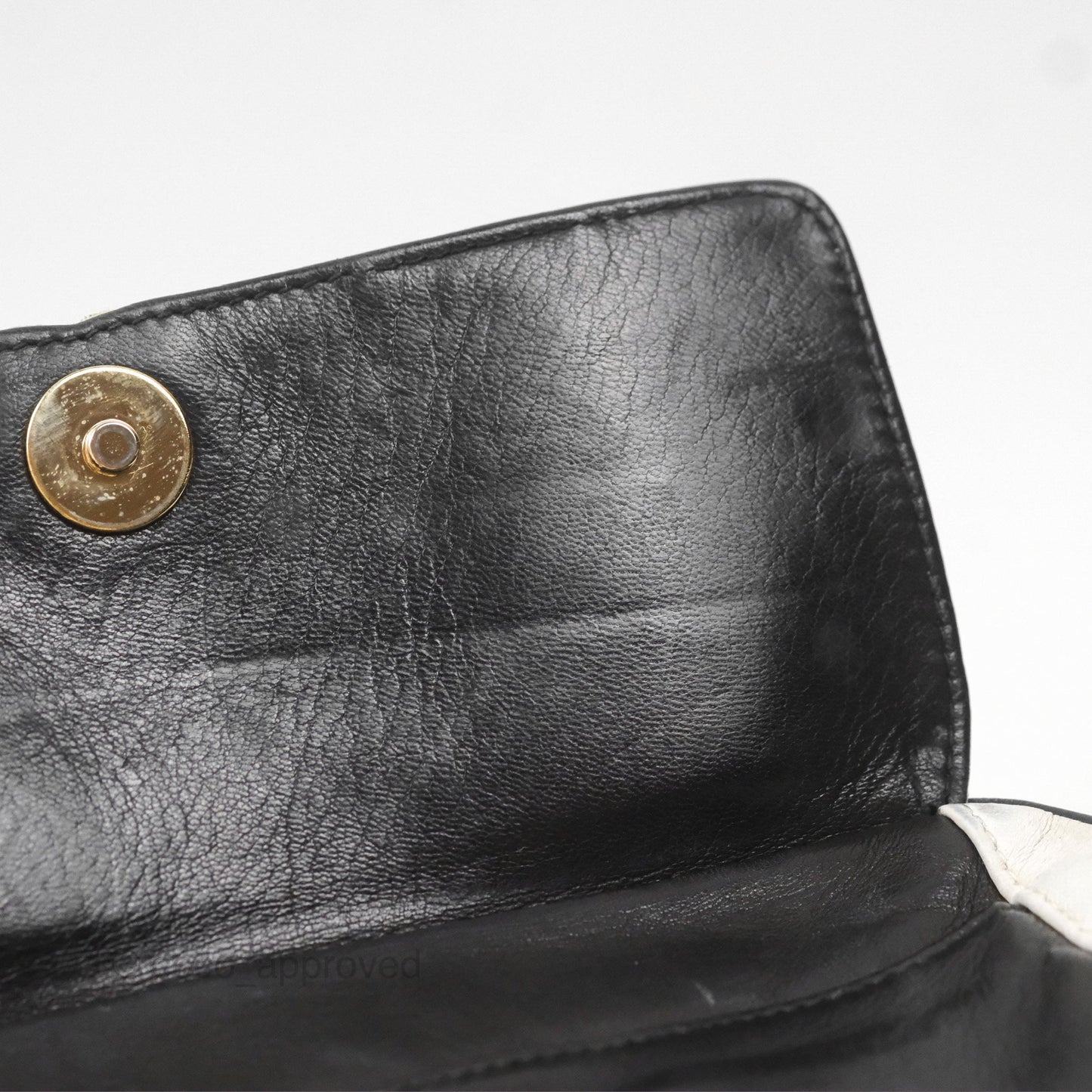 Chanel Vintage White CC Camera Bag Black Lambskin Gold Hardware