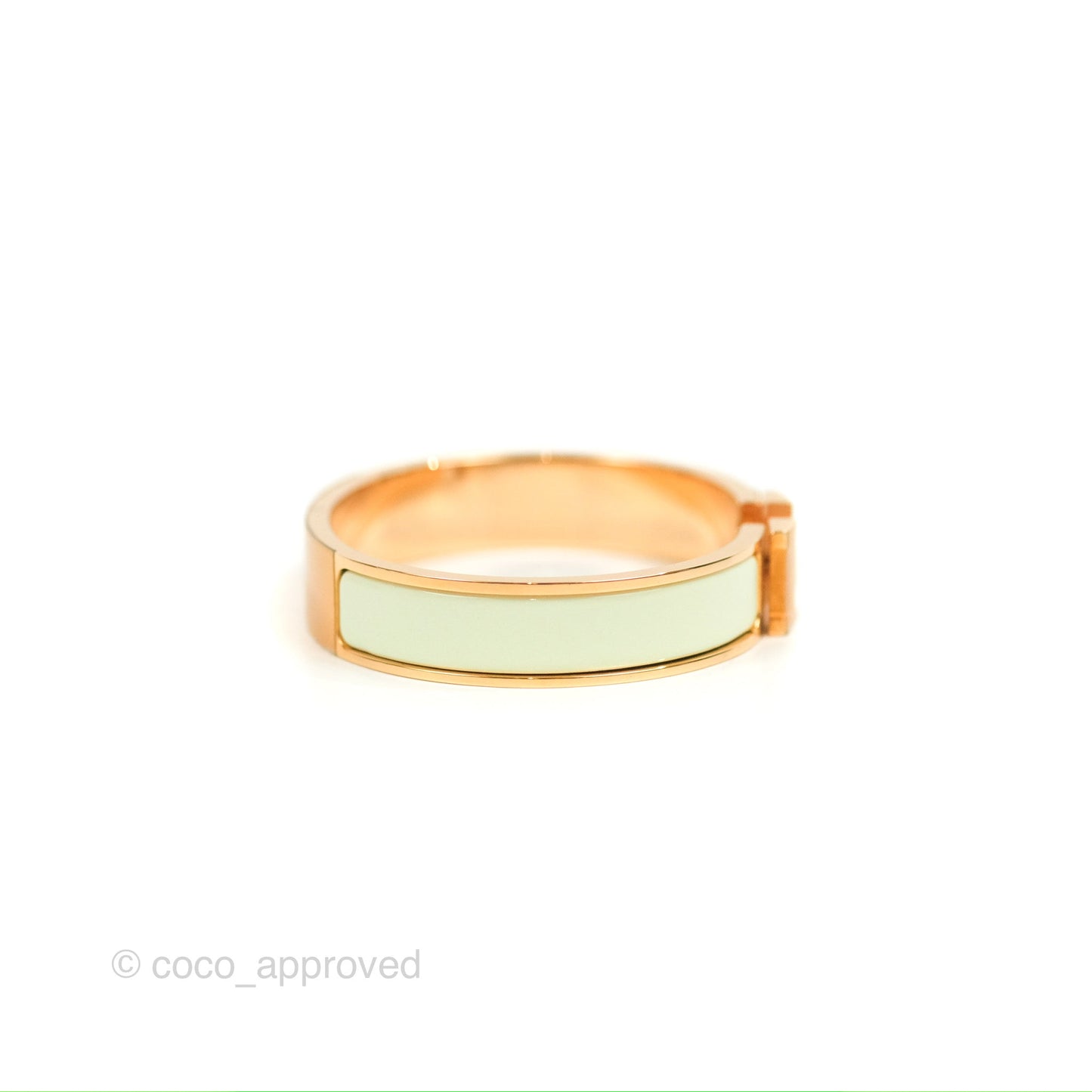 Hermès Clic H Bracelet Vert Fizz Rose Gold Hardware PM