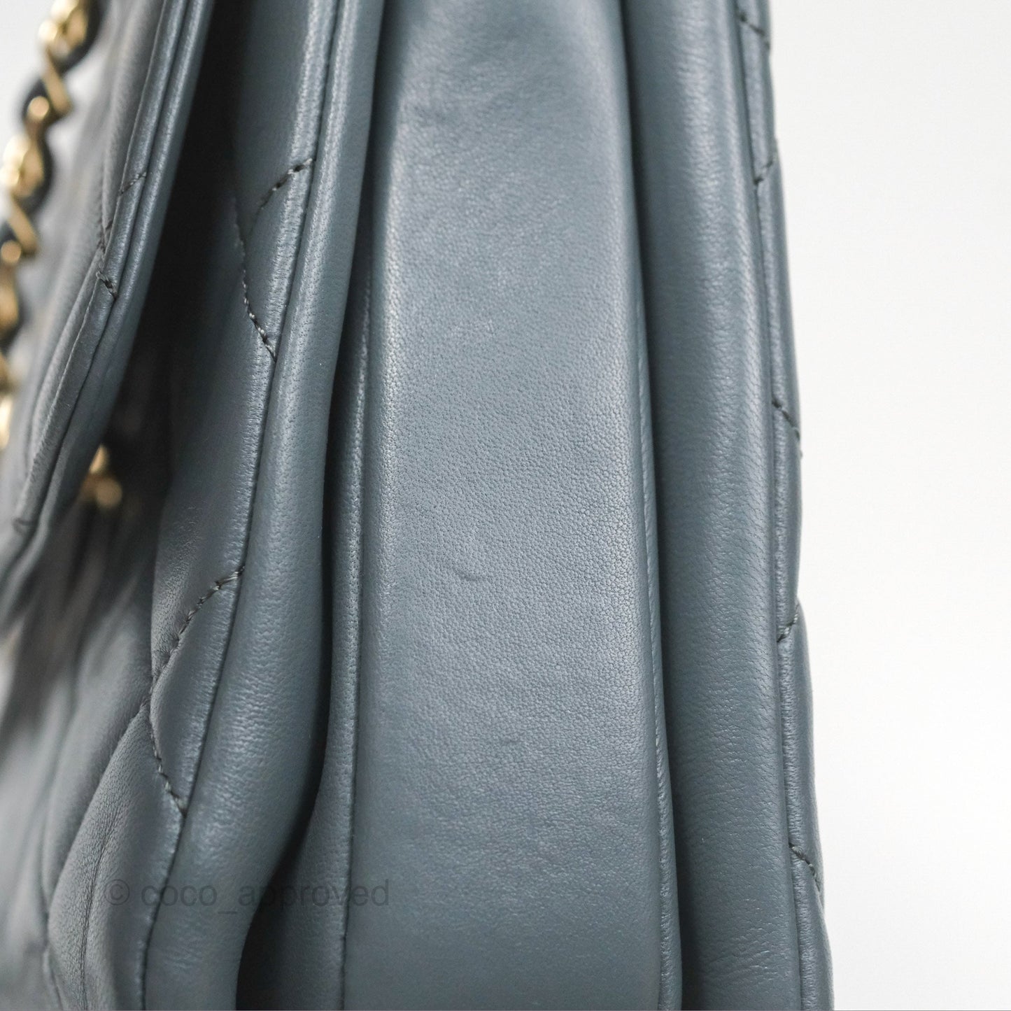 Chanel Small Trendy CC Grey Blue Lambskin Gold Hardware