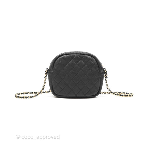 Chanel CC Day Camera Bag Black Caviar Gold Hardware