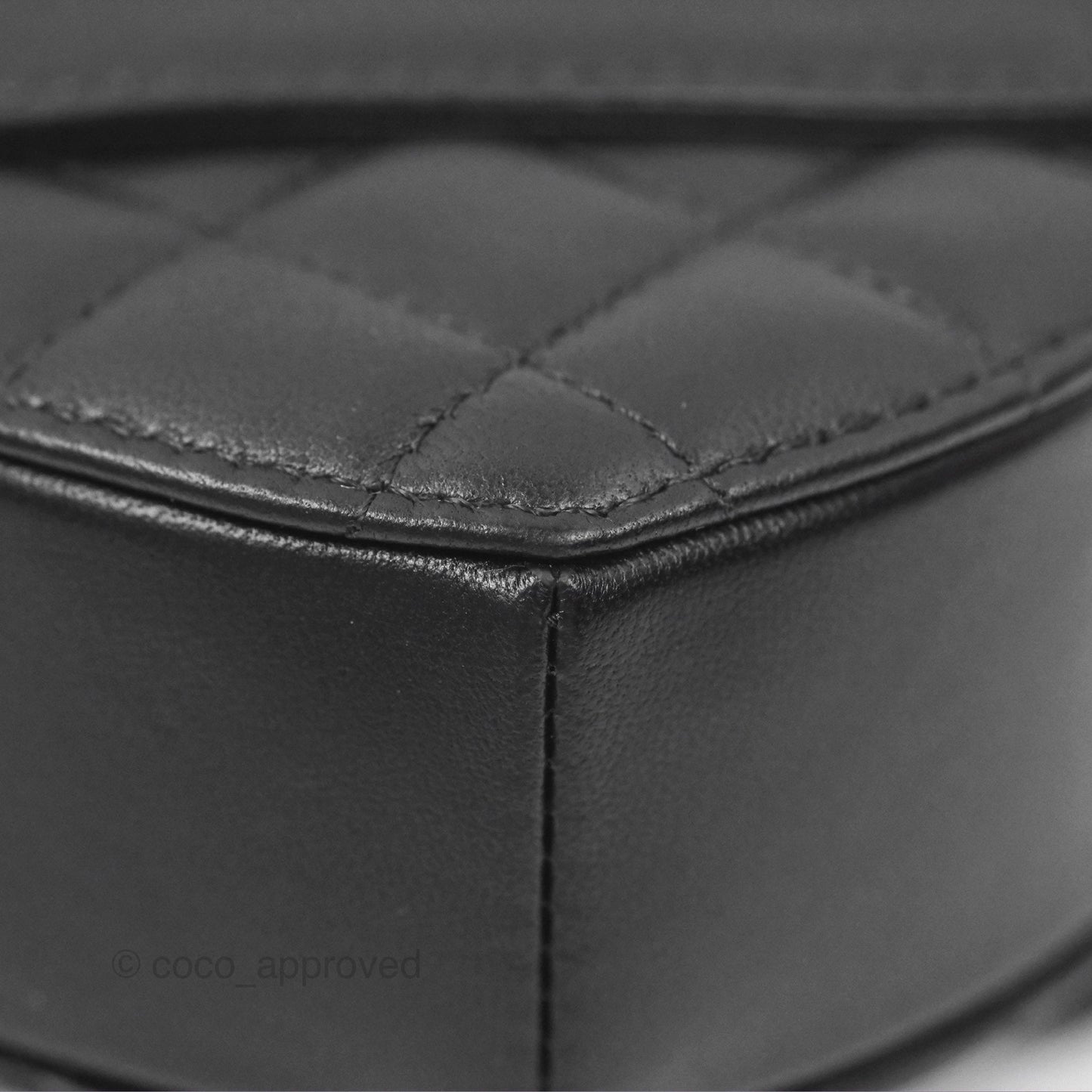 Chanel Mini Heart Belt Bag Black Lambskin Gold Hardware 22S