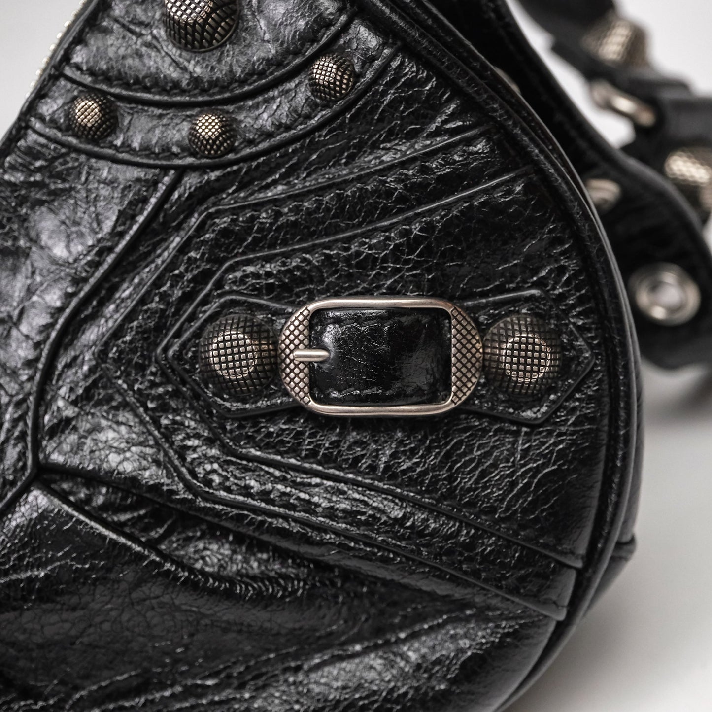 Balenciaga Le Cagole Shoulder Bag Black Calfskin Silver Hardware