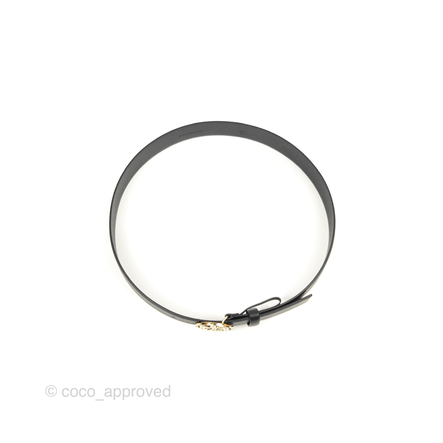 Chanel Round Pearl CC Crystal Belt Black 20B Size 75 20B