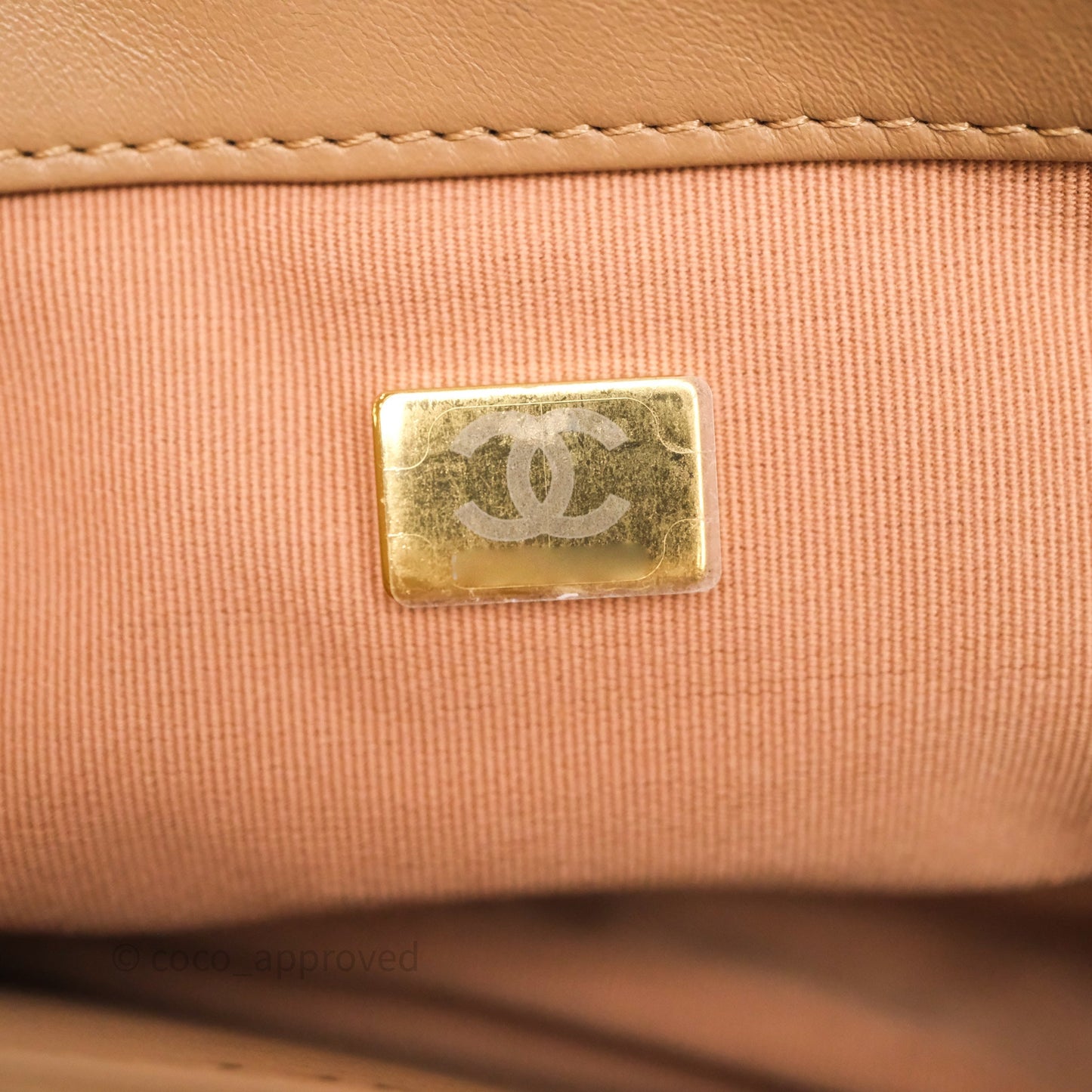 Chanel Medium All Slide Adjustable Chain Flap Bag Beige Lambskin Aged Gold Hardware