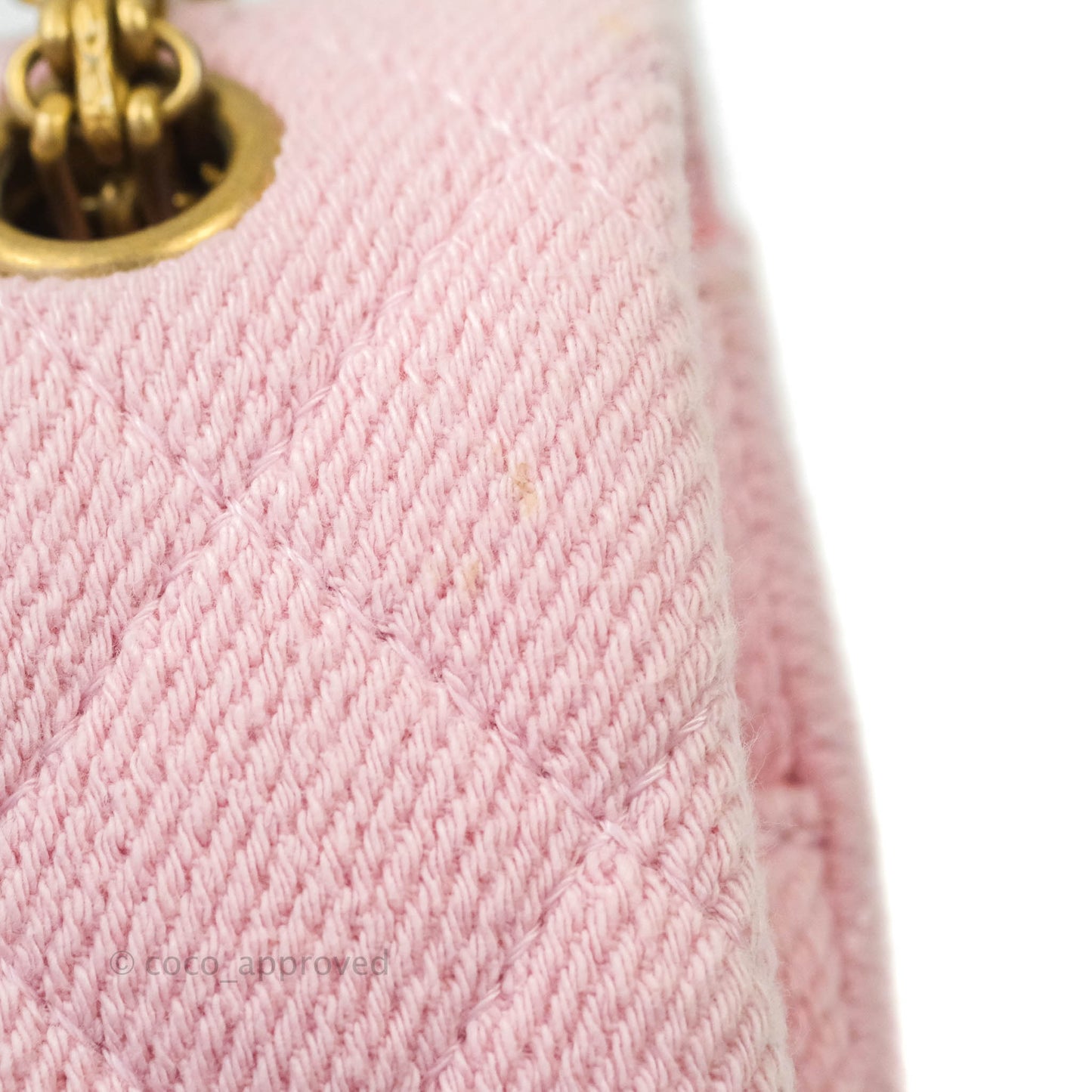 Chanel Reissue 226 Light Pink Fabric Aged Gold Hardware