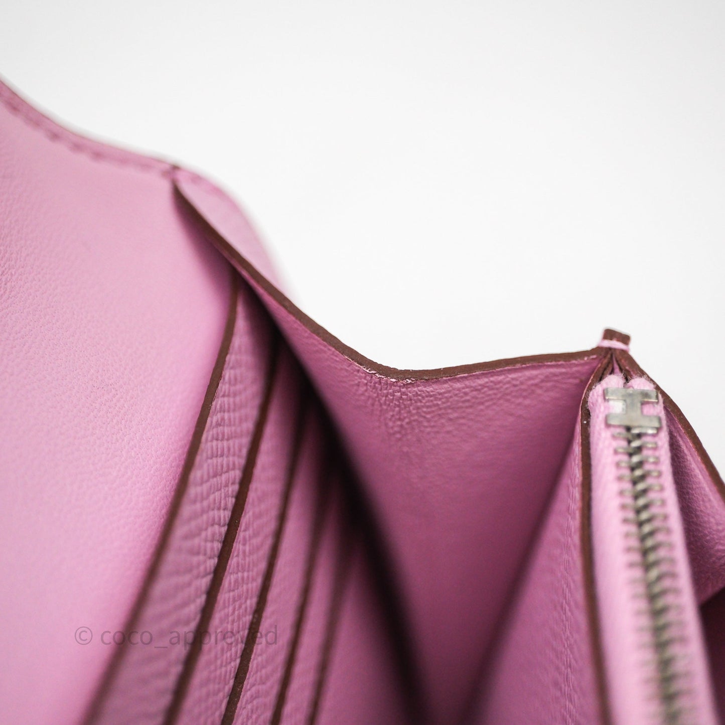 Hermès Constance To Go Wallet Mauve Sylvestre X9 Epsom Palladium hardware