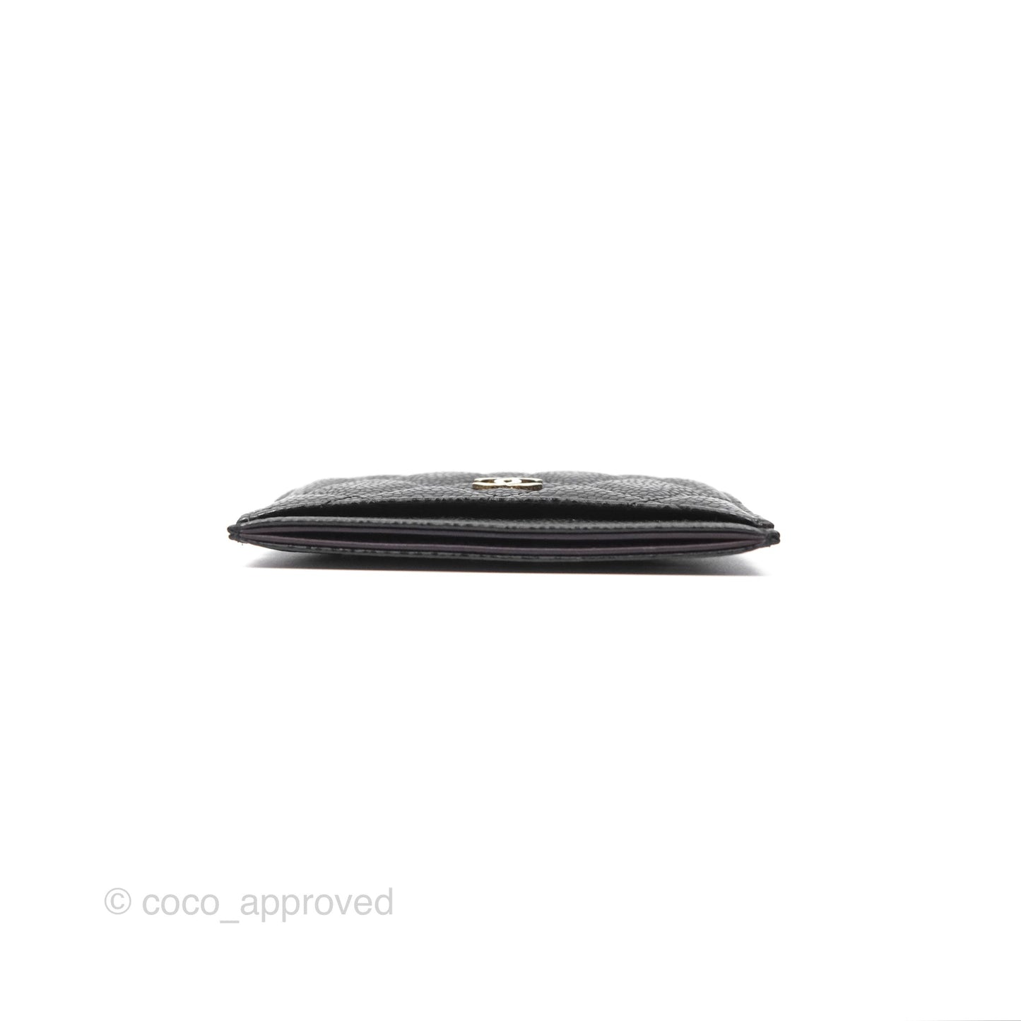 Chanel Classic Flat Card Holder Black Caviar Gold Hardware