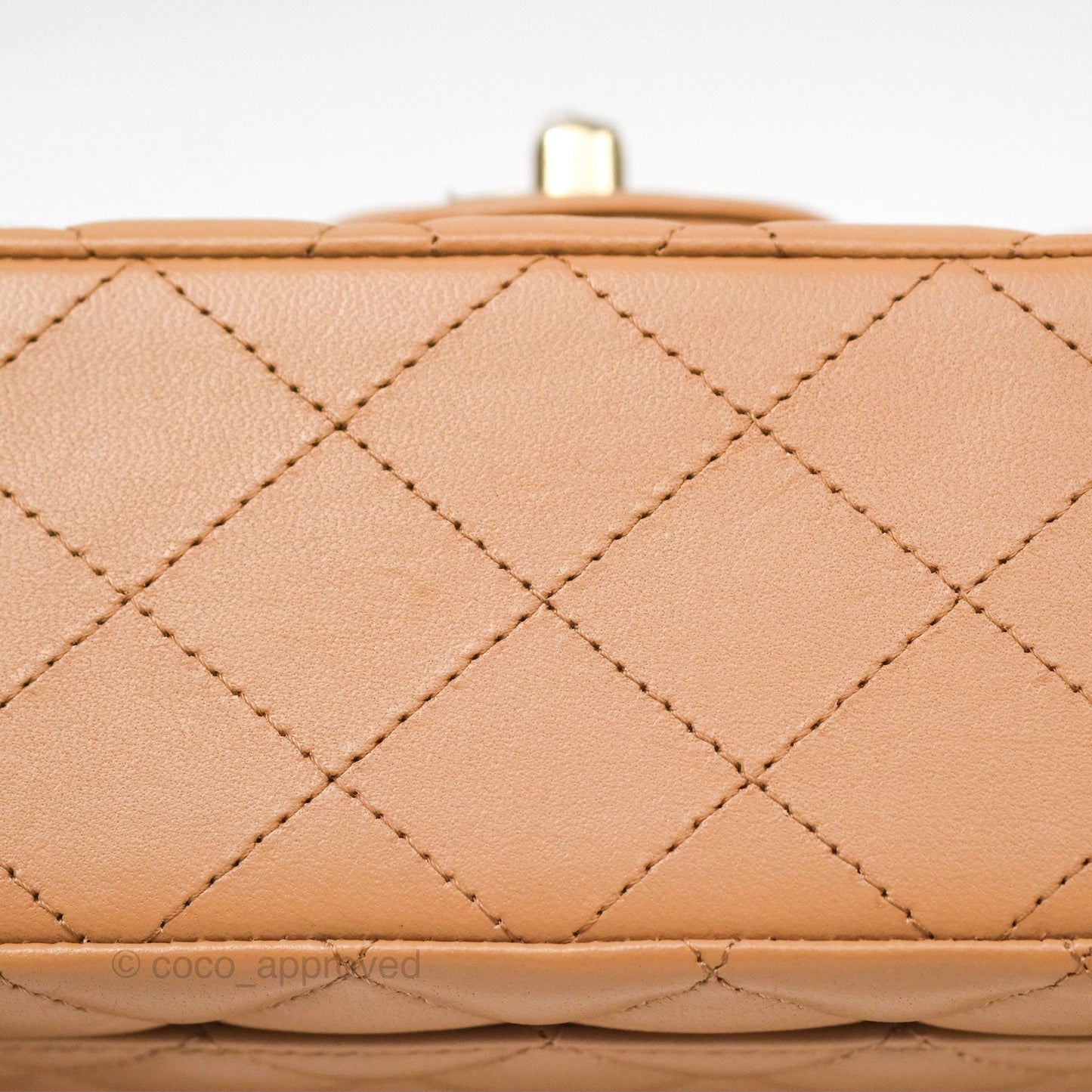 Chanel Classic M/L Medium Flap Quilted Dark Beige Lambskin Gold Hardware 22K