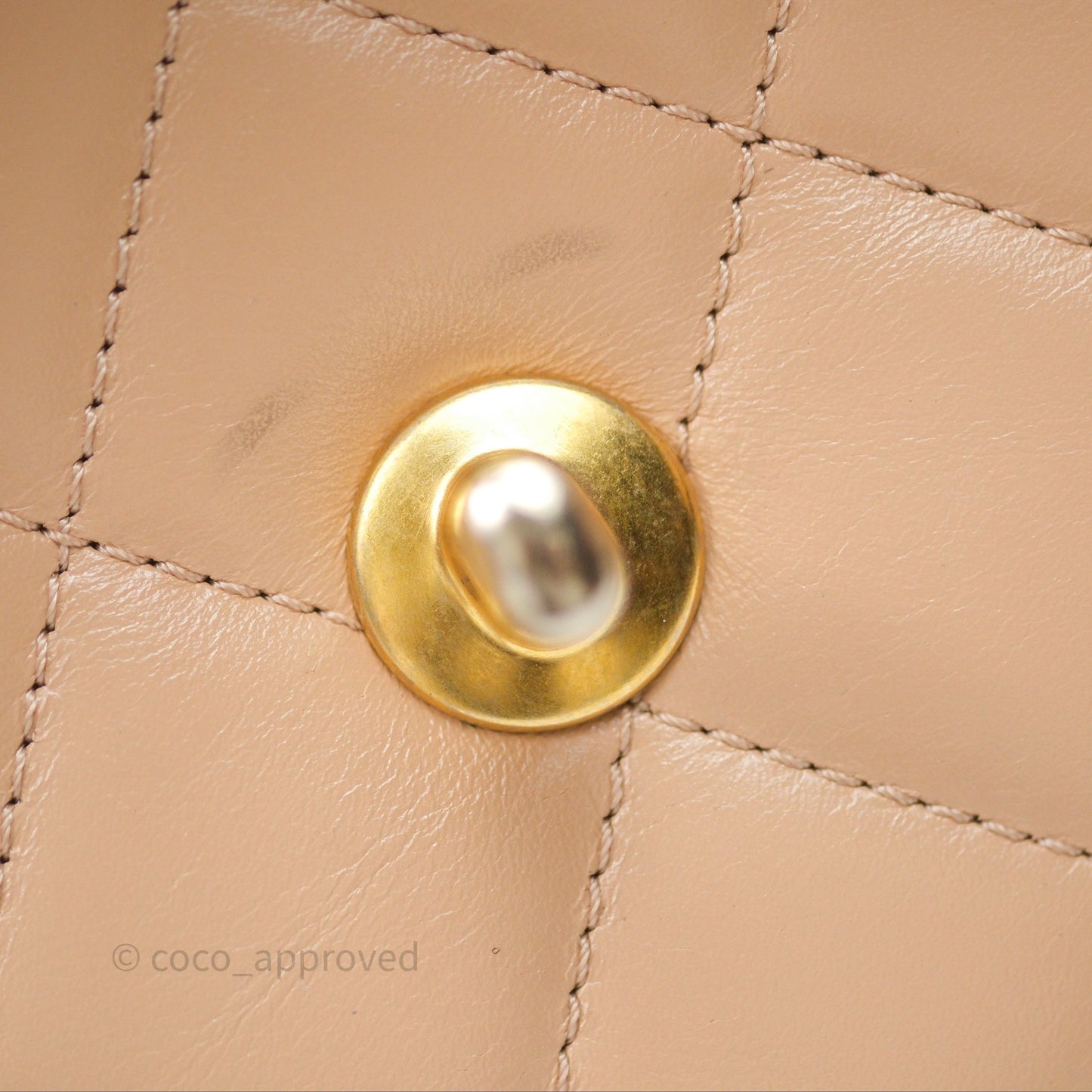 Chanel Quilted Mini Perfect Fit Adjustable Beige Calfskin Gold Hardware