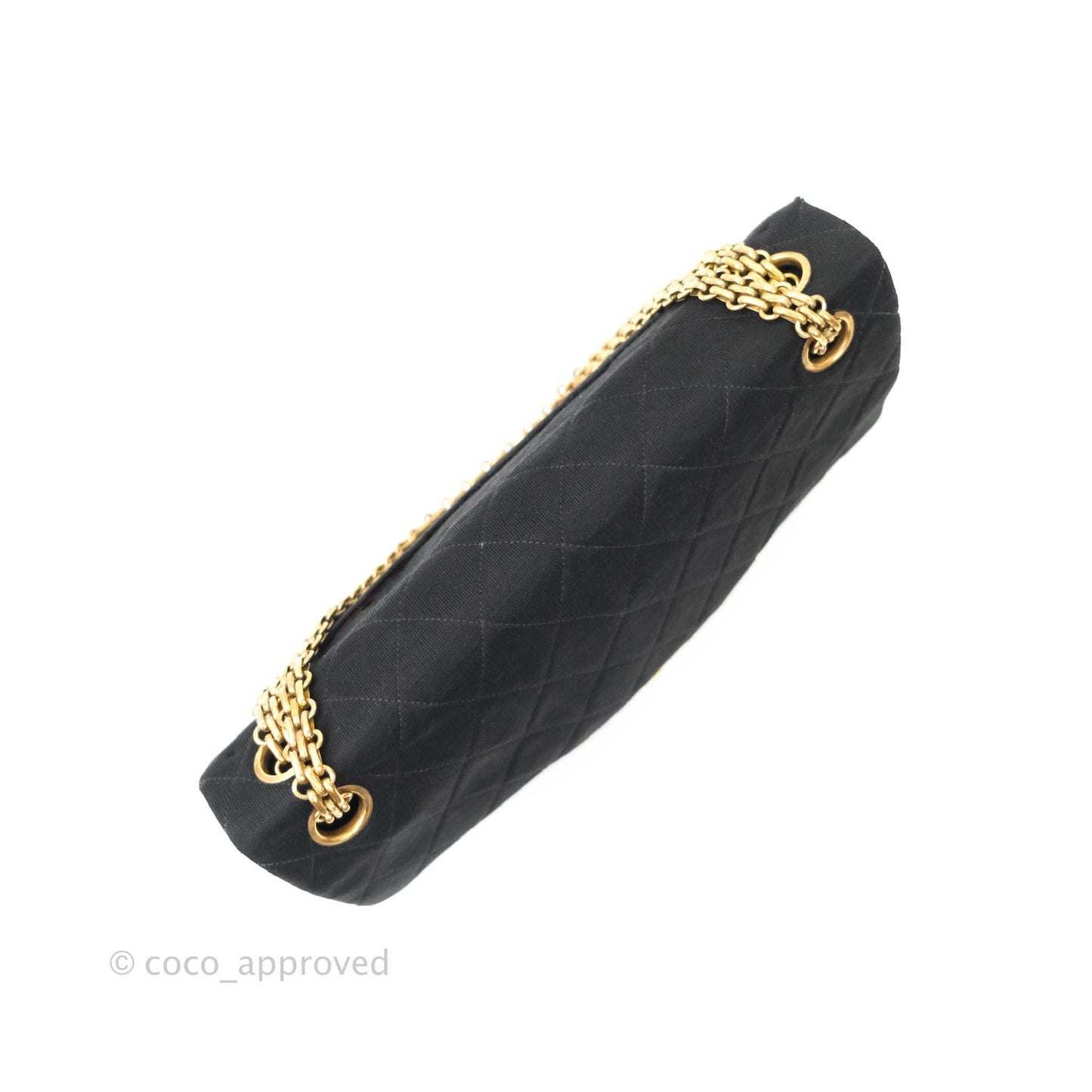 Chanel Black Quilted Jersey Medium Classic Double Flap Bag Gold Hardware