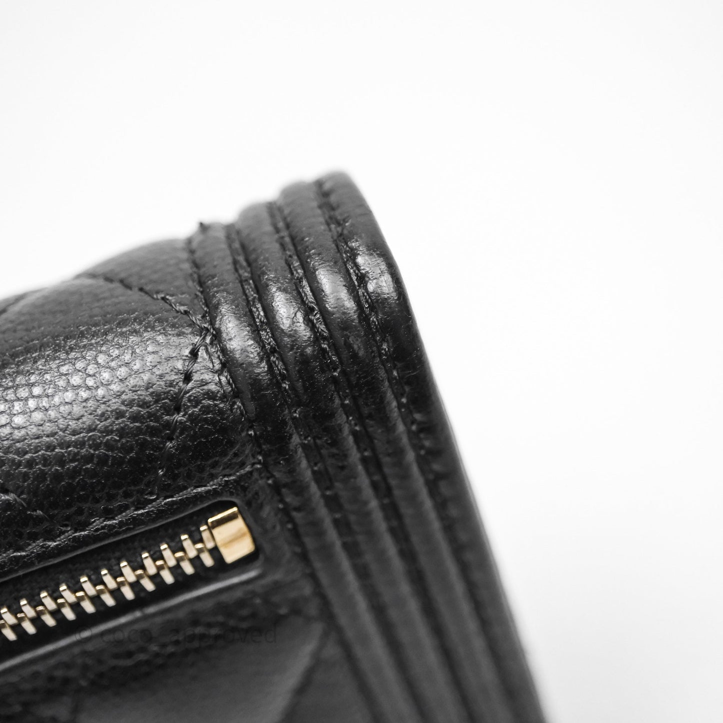 Chanel Small Boy Flap Wallet Black Caviar Gold Hardware