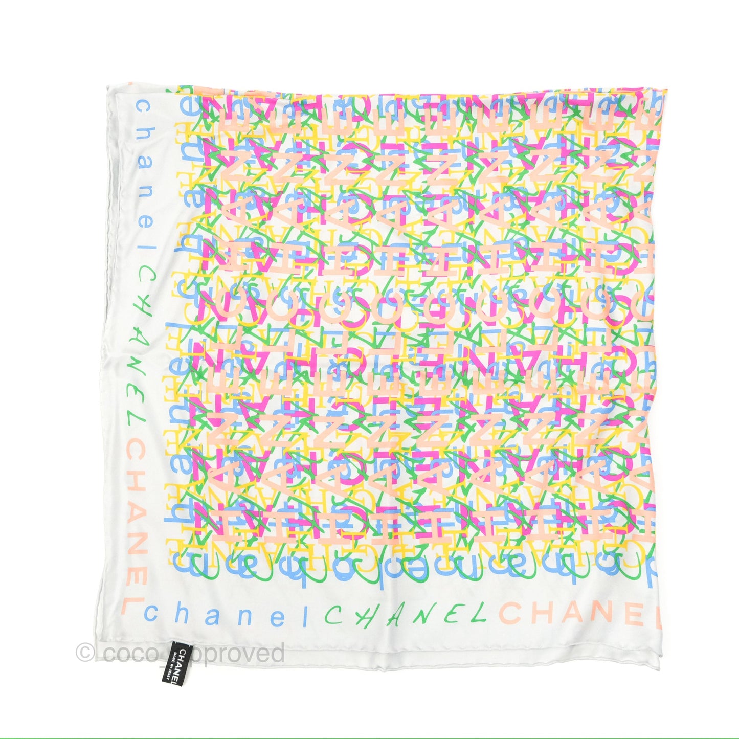 Chanel CC Logo Silk Square Scarf 90