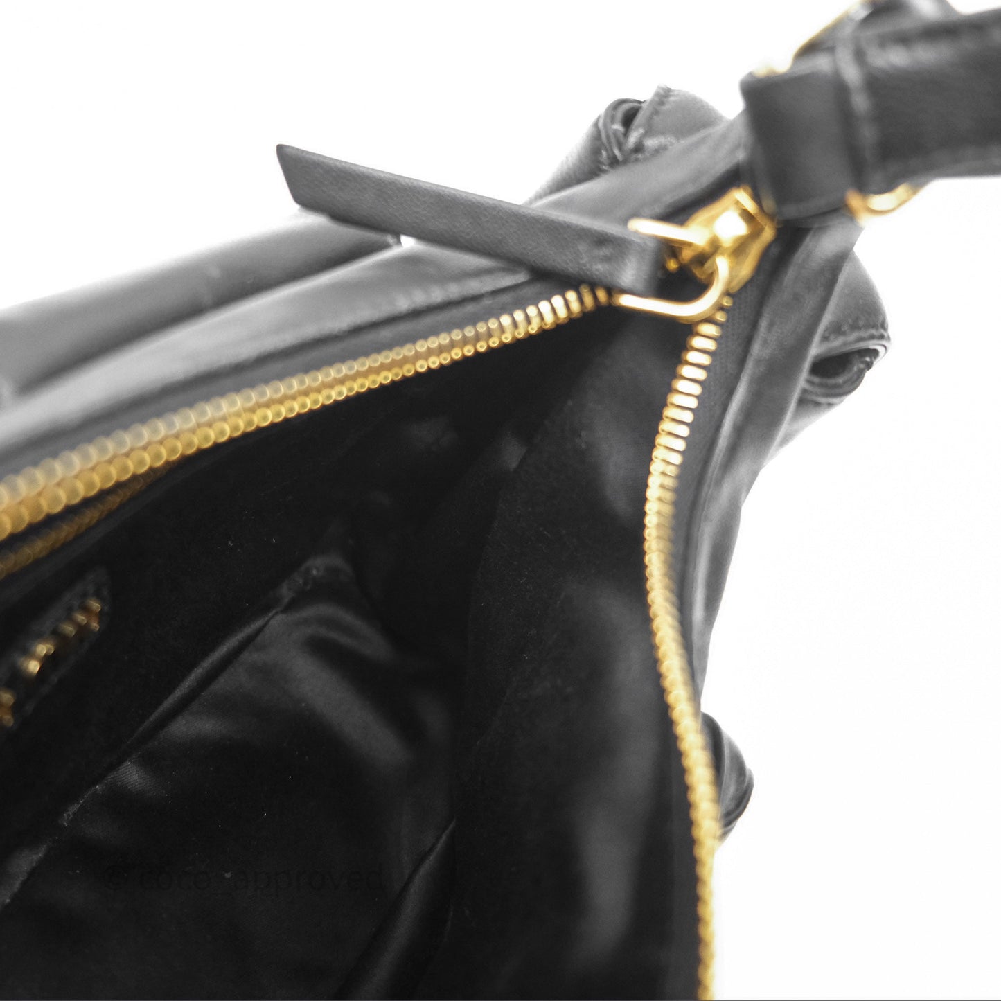 Miu Miu Nappa Leather Pocket Bag Black Lambskin Gold Hardware