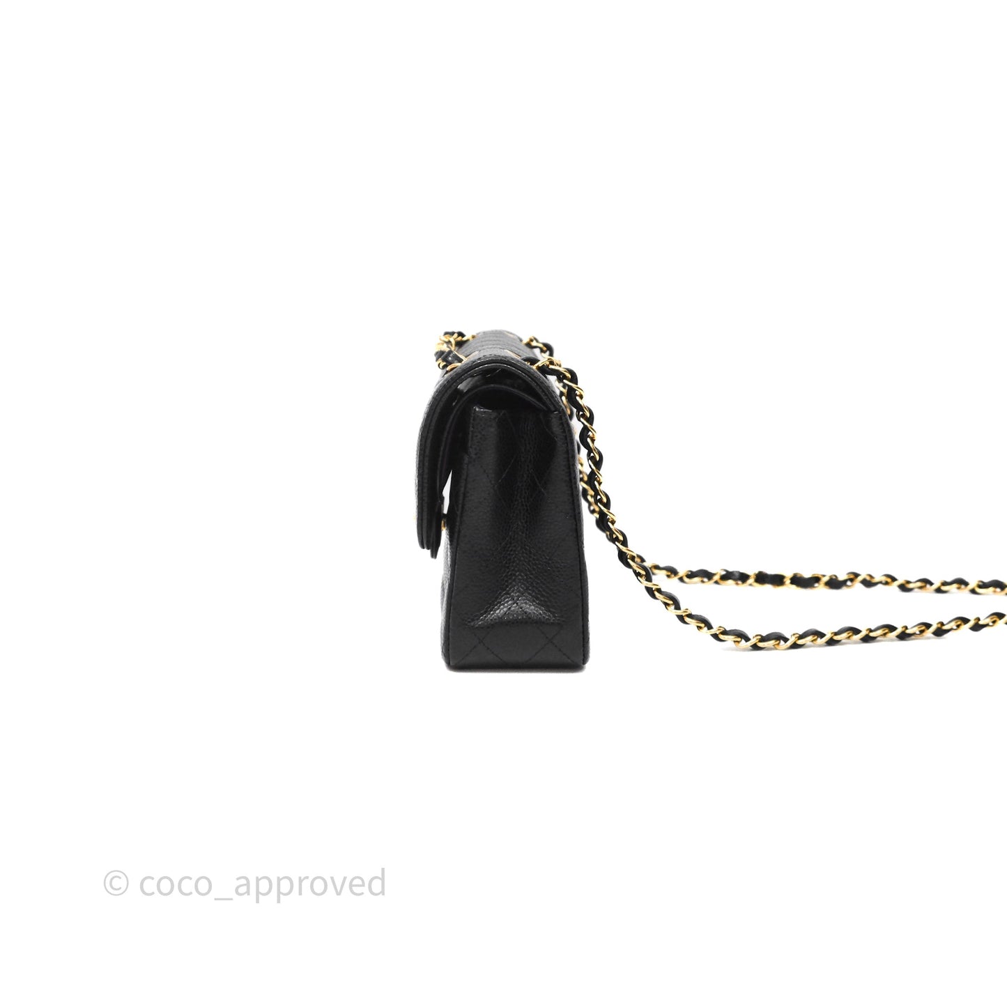 Chanel Small Classic Flap Quilted Black Caviar Gold Hardware
