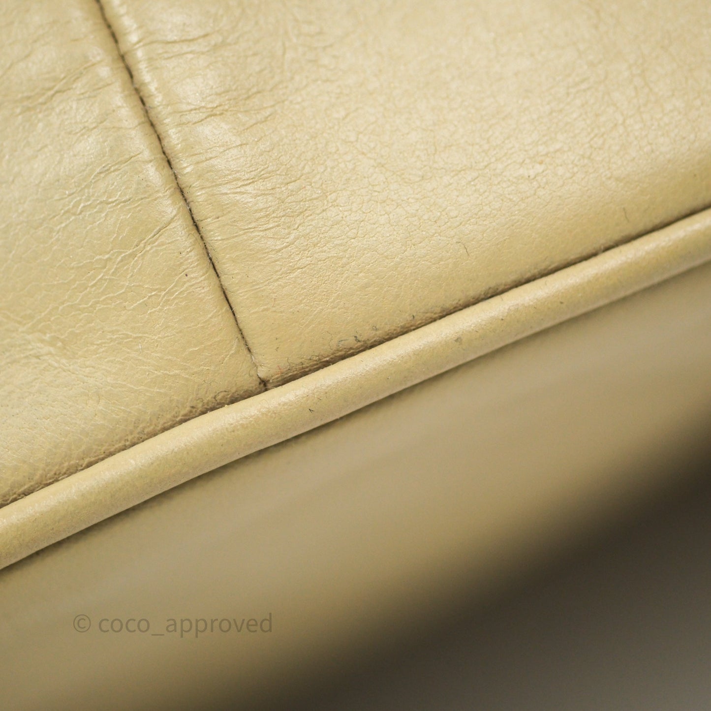 Chanel Vintage CC Flap Bag Beige Lambskin Gold Hardware