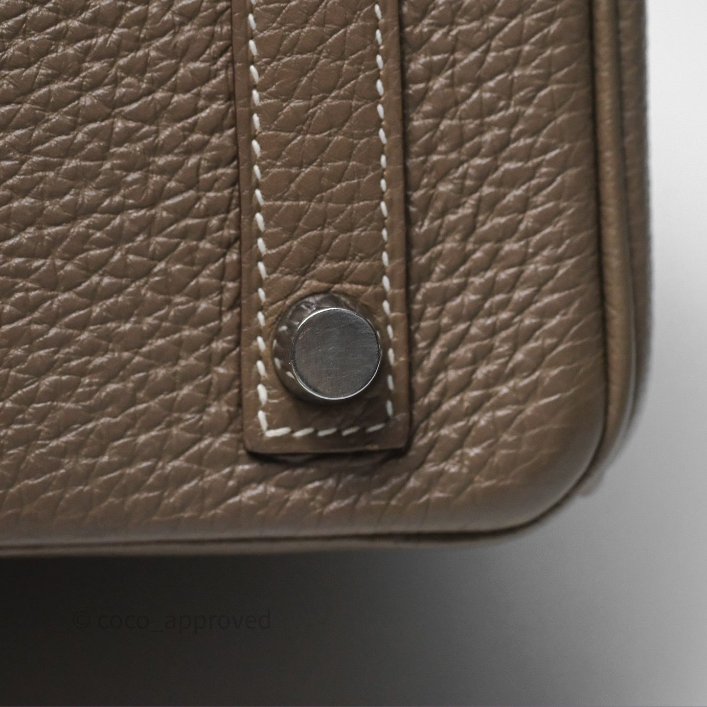Hermes Birkin 25 Retourne Etoupe 18 Clemence Palladium Hardware