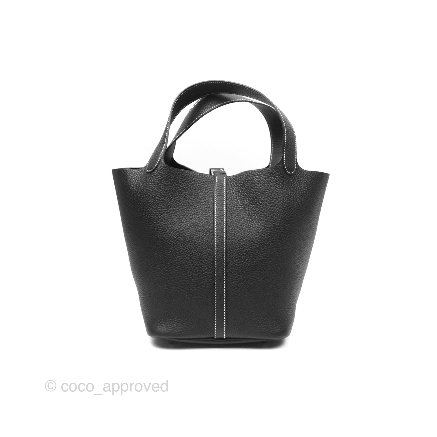Hermès Picotin 22 Stitch Black Clemence Palladium Hardware