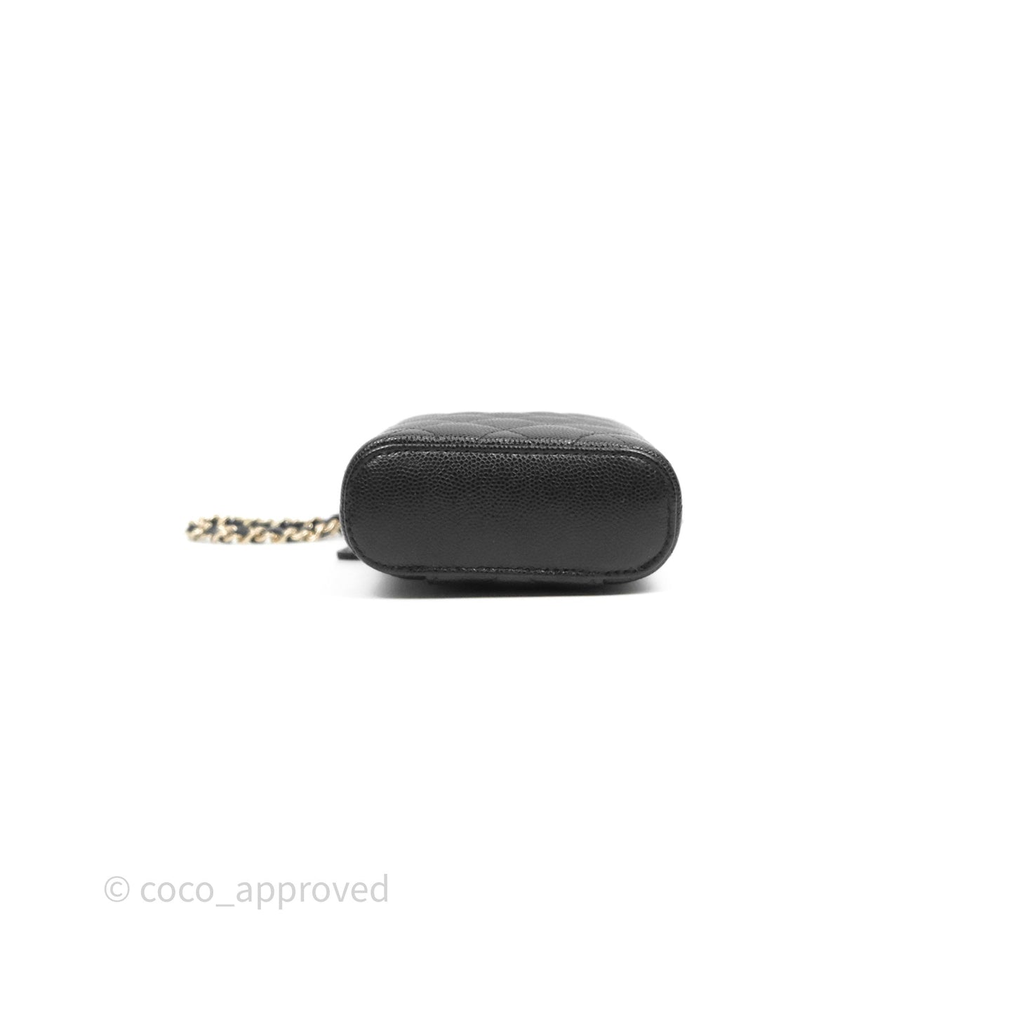 Chanel Classic Mini Vanity With Chain Black Caviar Gold Hardware