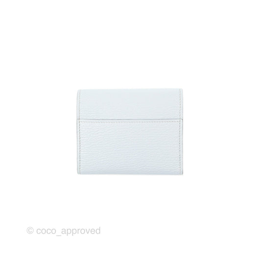 Hermes Clic H Mini Card Holder Blue Chevre Mysore Palladium Hardware
