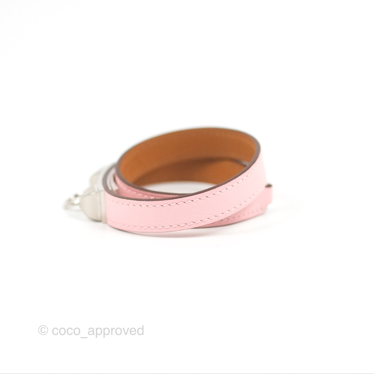 Hermès Rivale Double Tour Bracelet Rose Sakura Swift Palladium Hardware