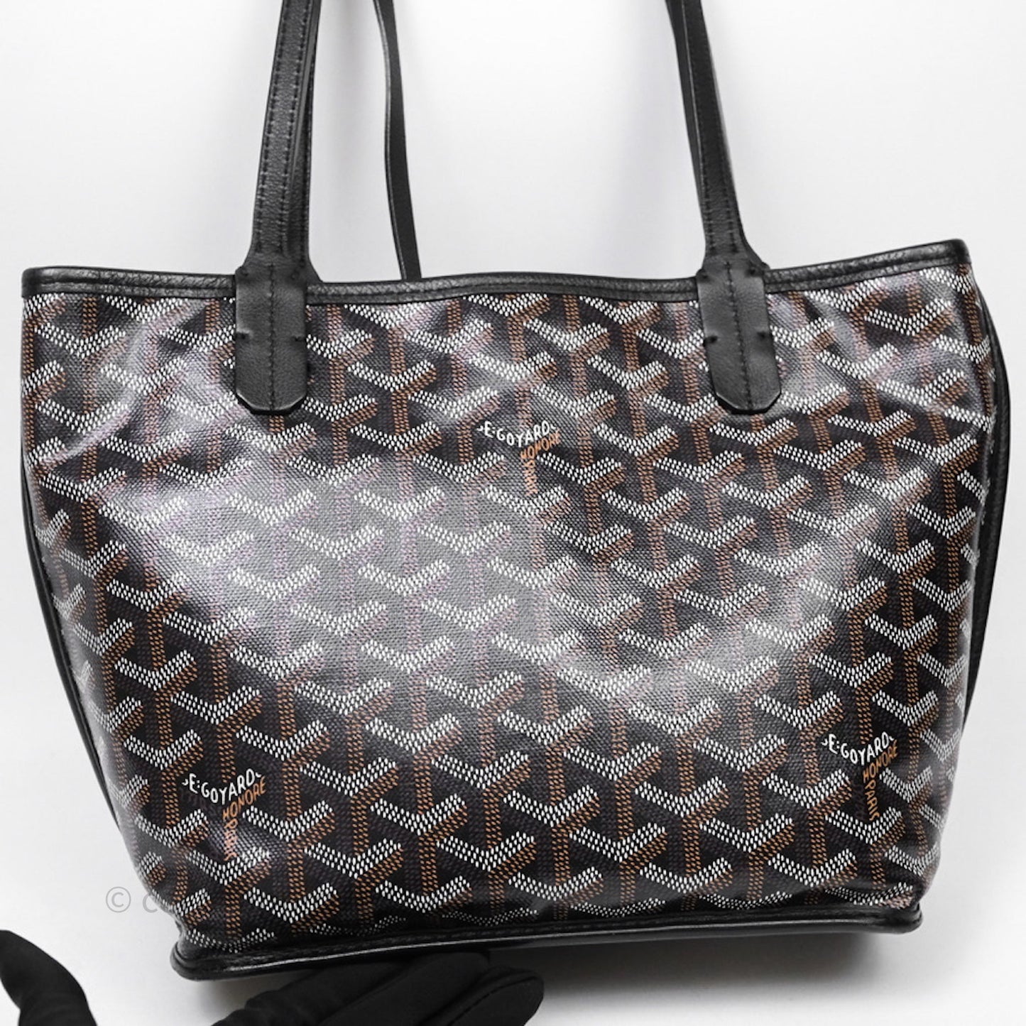 Goyard Anjou Mini Bag Goyardine Canvas Black