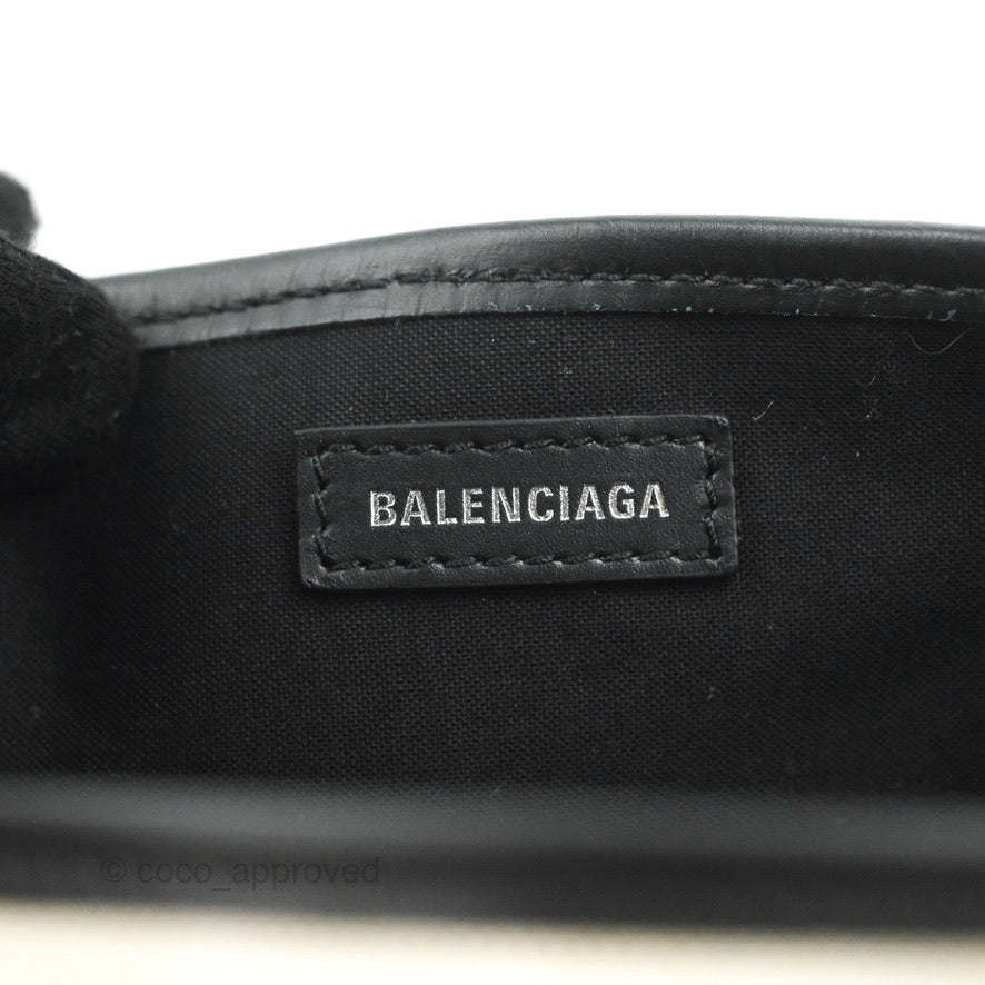 Balenciaga Small Navy Cabas Bag Off-white Canvas