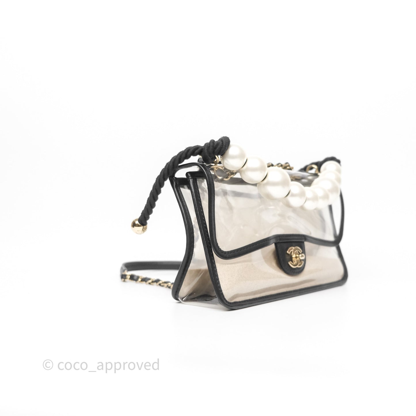 Chanel Medium Sand By The Sea PVC Flap Black Lambskin Gold Hardware