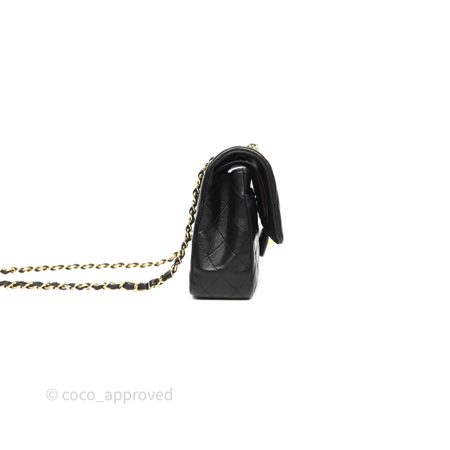 Chanel Classic M/L Medium Flap Quilted Black Lambskin Gold Hardware