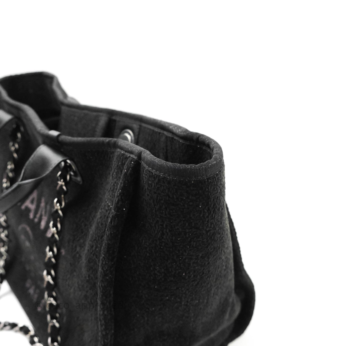 Chanel Large Deauville Black Glitter Lurex