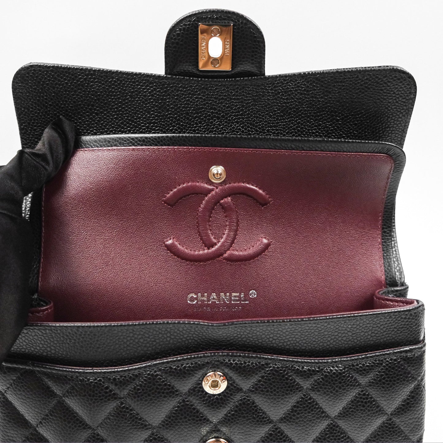 Chanel Small Classic Quilted Flap Black Caviar Silver Hardware