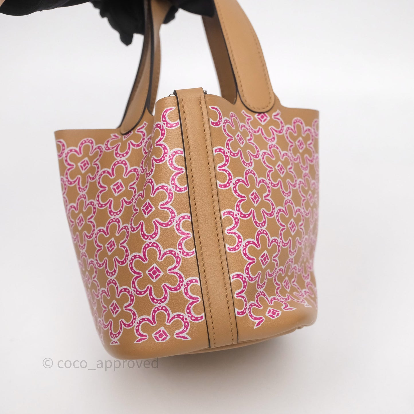 Hermès Micro Picotin 14 Lucky Daisy Chai 0M/Rose 5T Swift Palladium Hardware