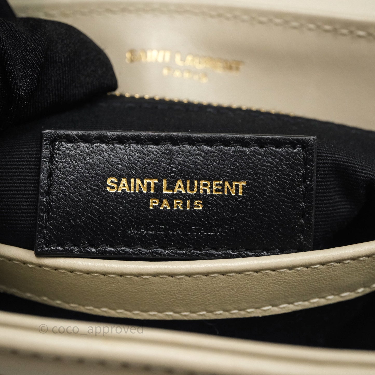 Saint Laurent Small Loulou Flap Bag Beige Calfskin Gold Hardware