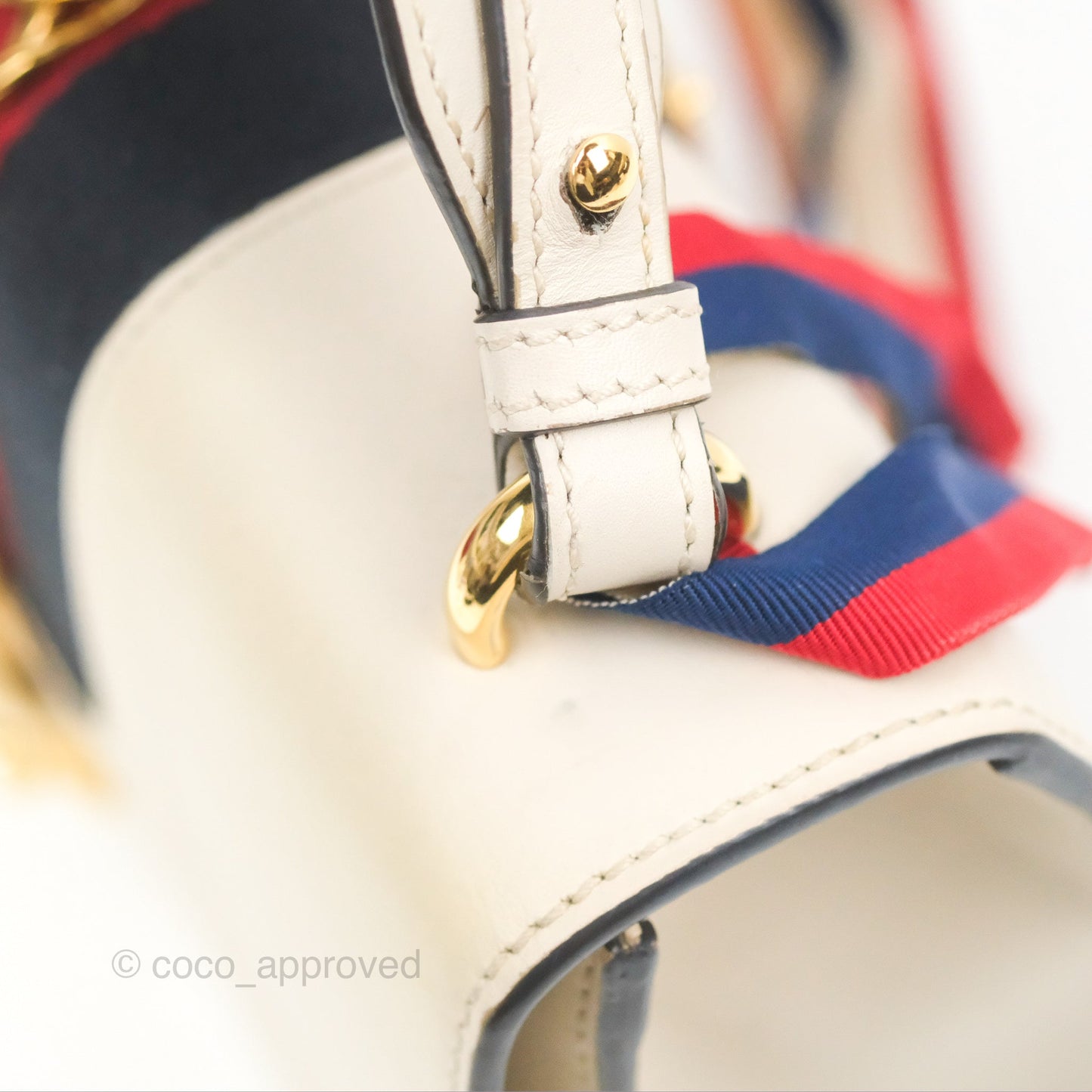 Gucci Calfskin Small Sylvie Shoulder Bag White
