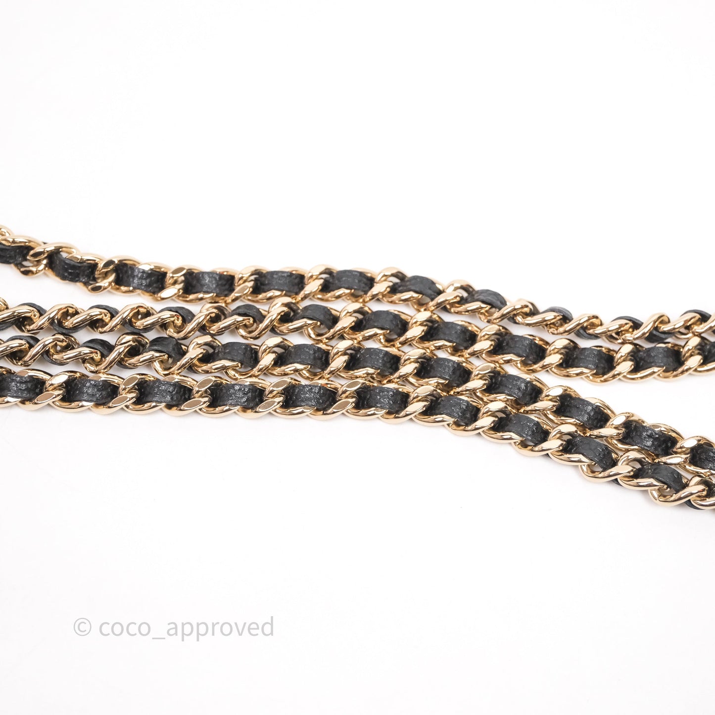 Chanel WOC With Ribbon Chain Black Caviar Gold Hardware